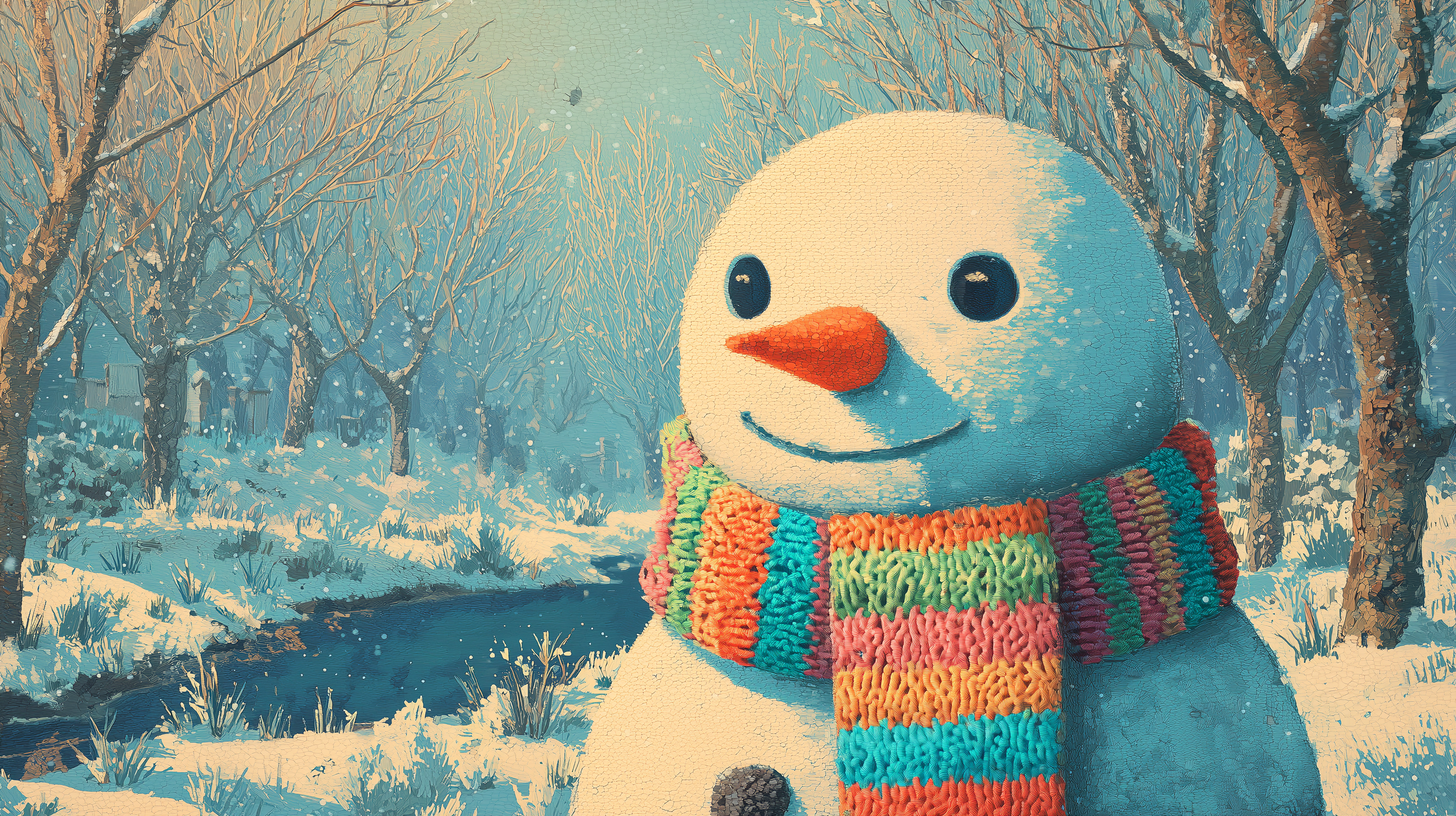 fond d'écran Bonhomme de neige pc mac téléchargement gratuit