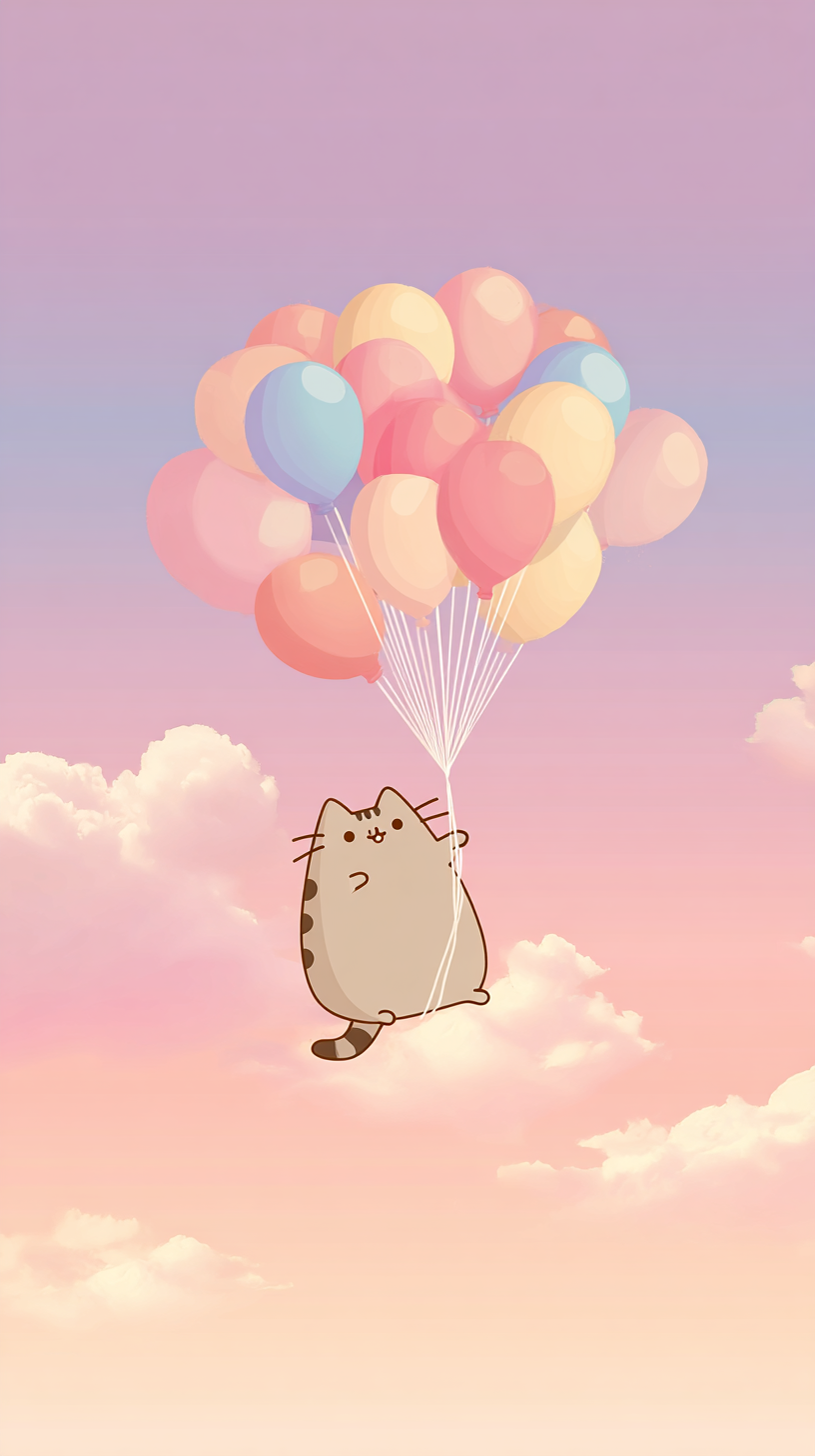 fond d'écran Pusheen iphone 15 pro télécharger gratuit