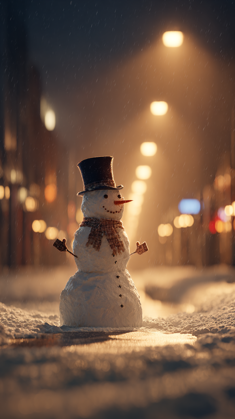 fond d'écran Bonhomme de neige iphone 16 télécharger gratuit