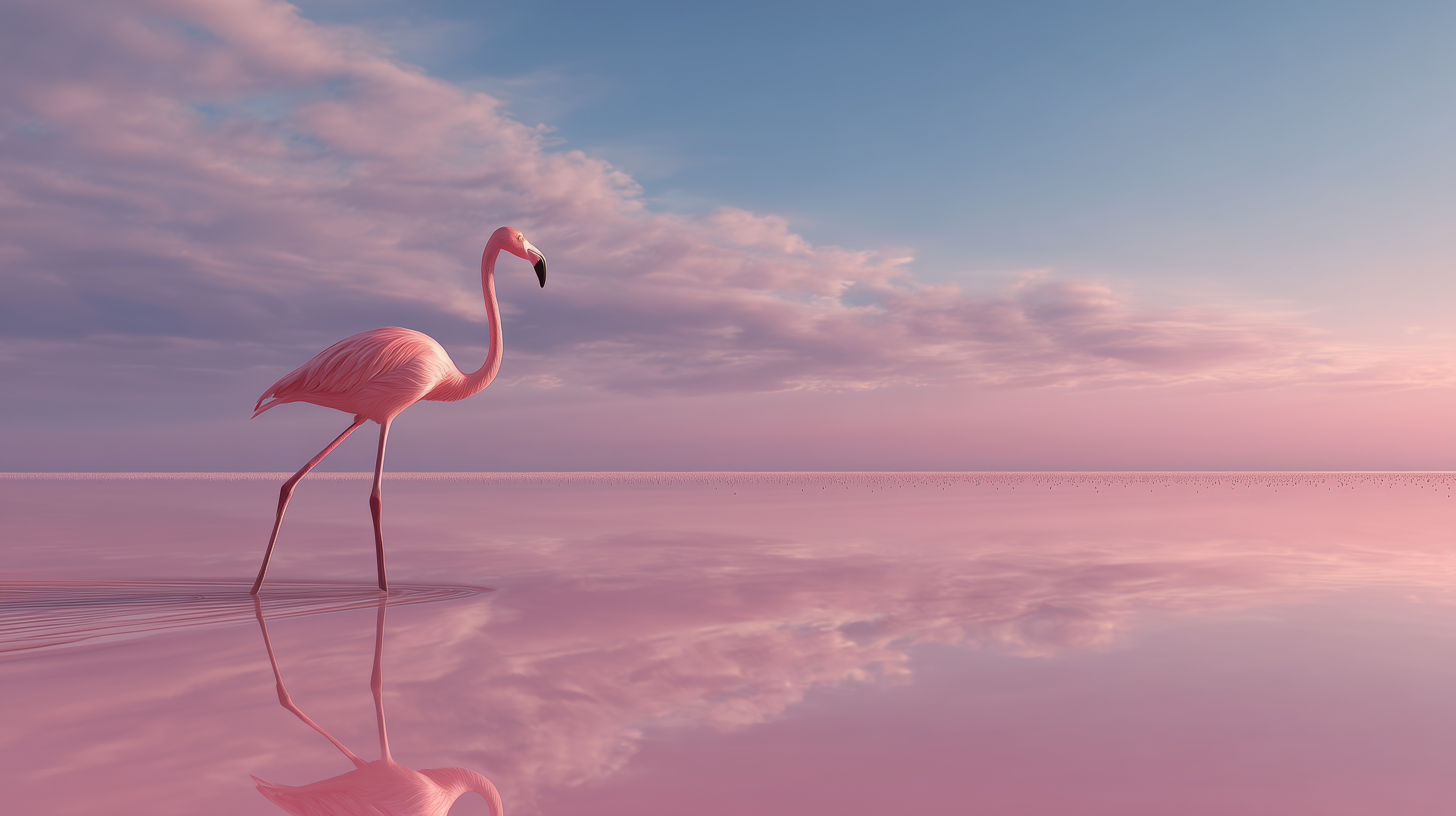 fond d'écran Flamant 3840 x 1080 téléchargement gratuit