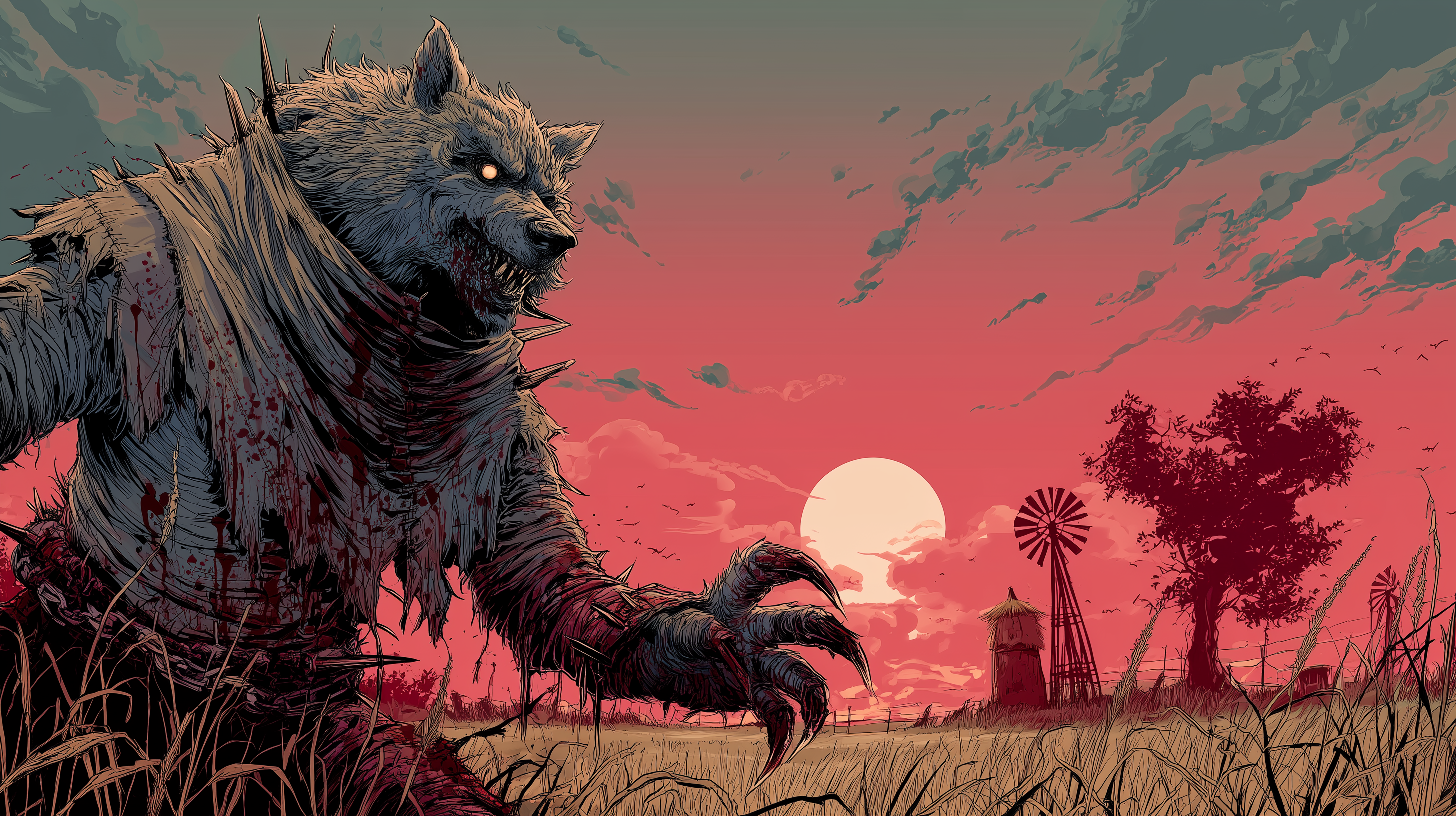 fond d'écran Lycanthrope windows 11 4k téléchargement gratuit