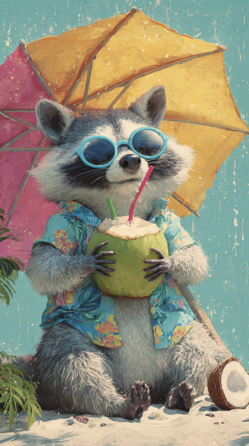 fond d'écran Raton laveur iphone 15 pro max 4k télécharger gratuit