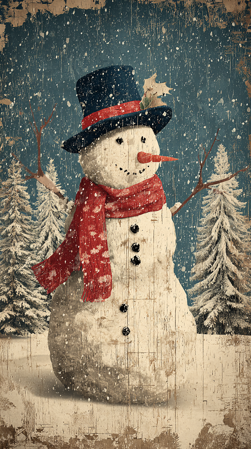 fond d'écran Bonhomme de neige iphone 12 télécharger gratuit