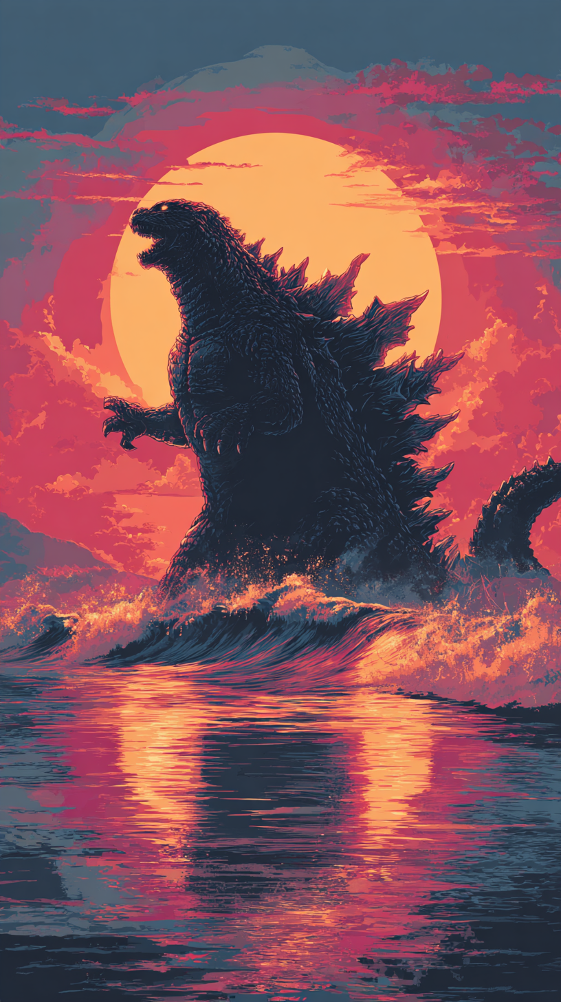 fond d'écran Godzilla iphone 14 télécharger gratuit