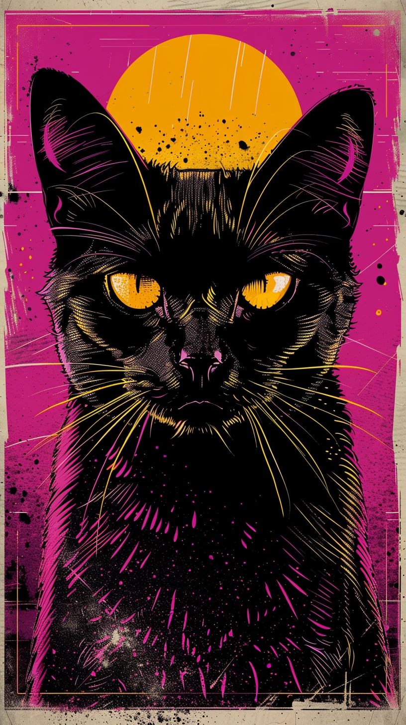 fond d'écran Chat noir android 4k gratuit