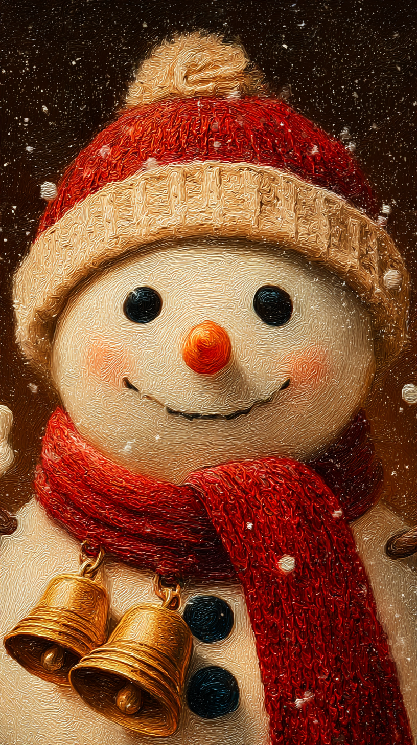 iphone fond d'écran Bonhomme de neige kawaii télécharger gratuit