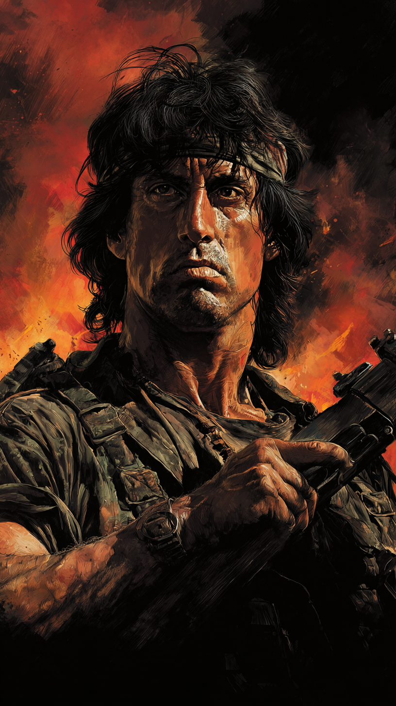 fond d'écran John Rambo téléphone Realme gratuit