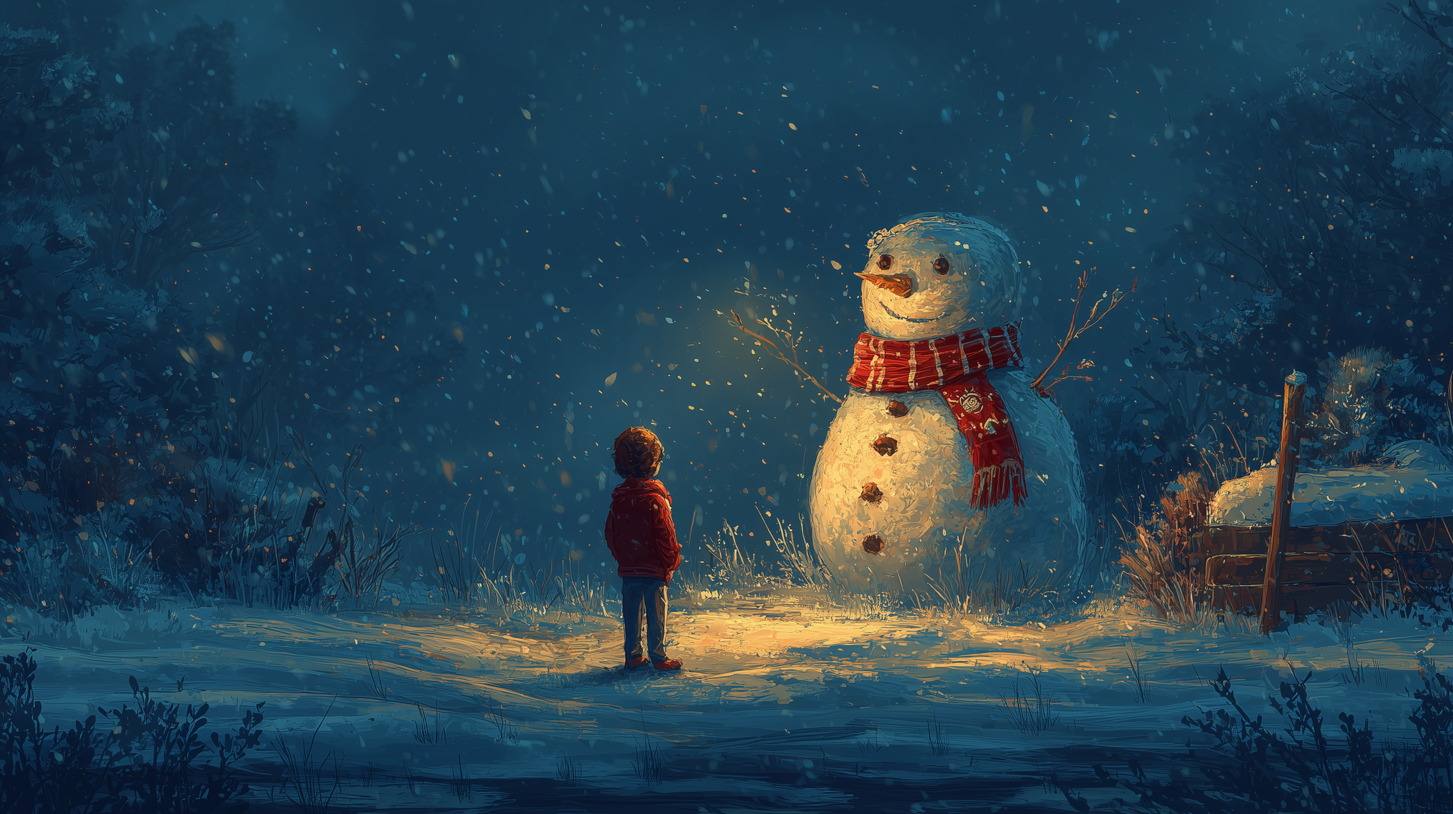 fond d'écran Bonhomme de neige pc ultra hd 3840x2160 téléchargement gratuit