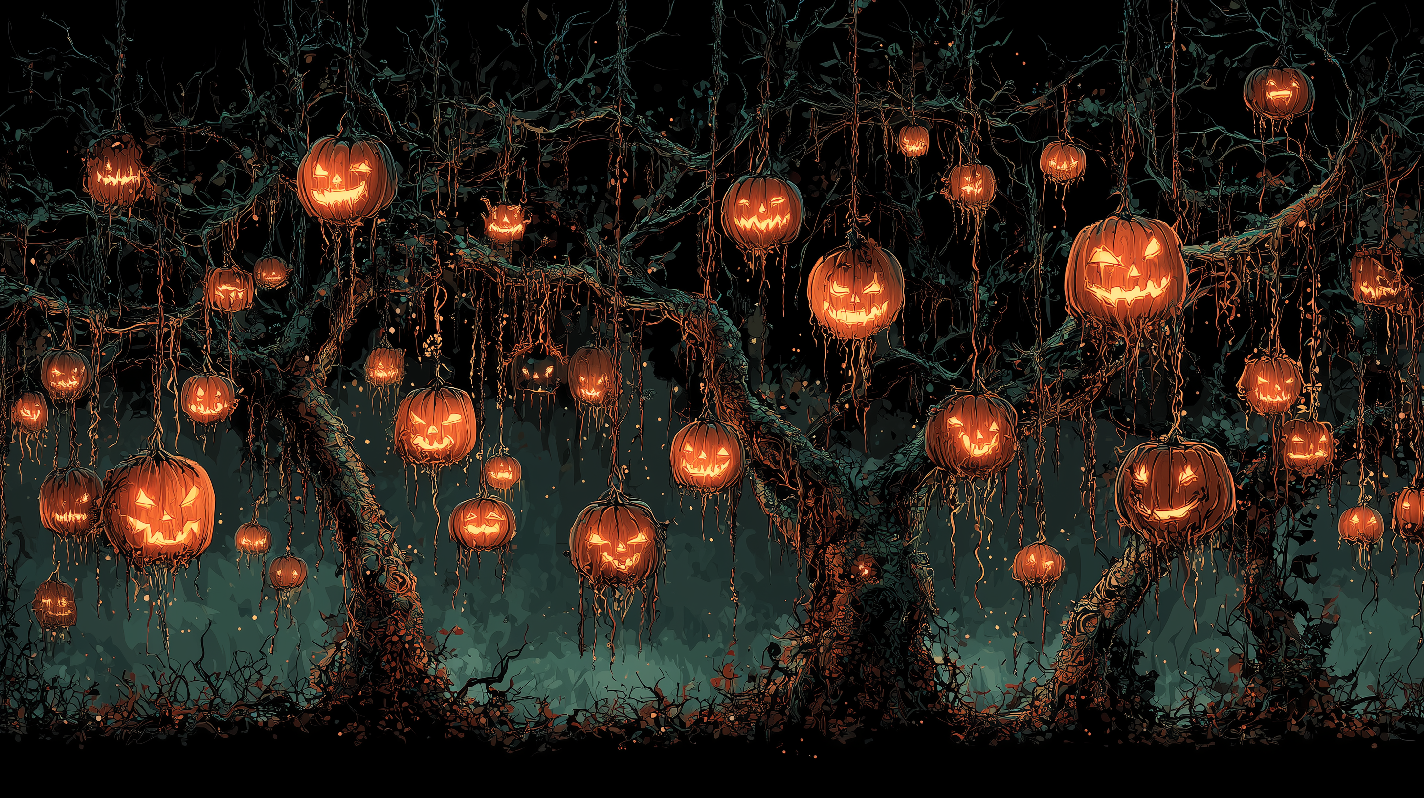 hp fond d'écran Jack o’ lantern téléchargement gratuit