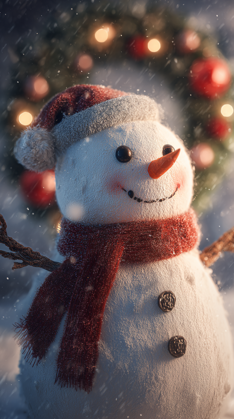 fond d'écran Bonhomme de neige iphone 14 pro max télécharger gratuit