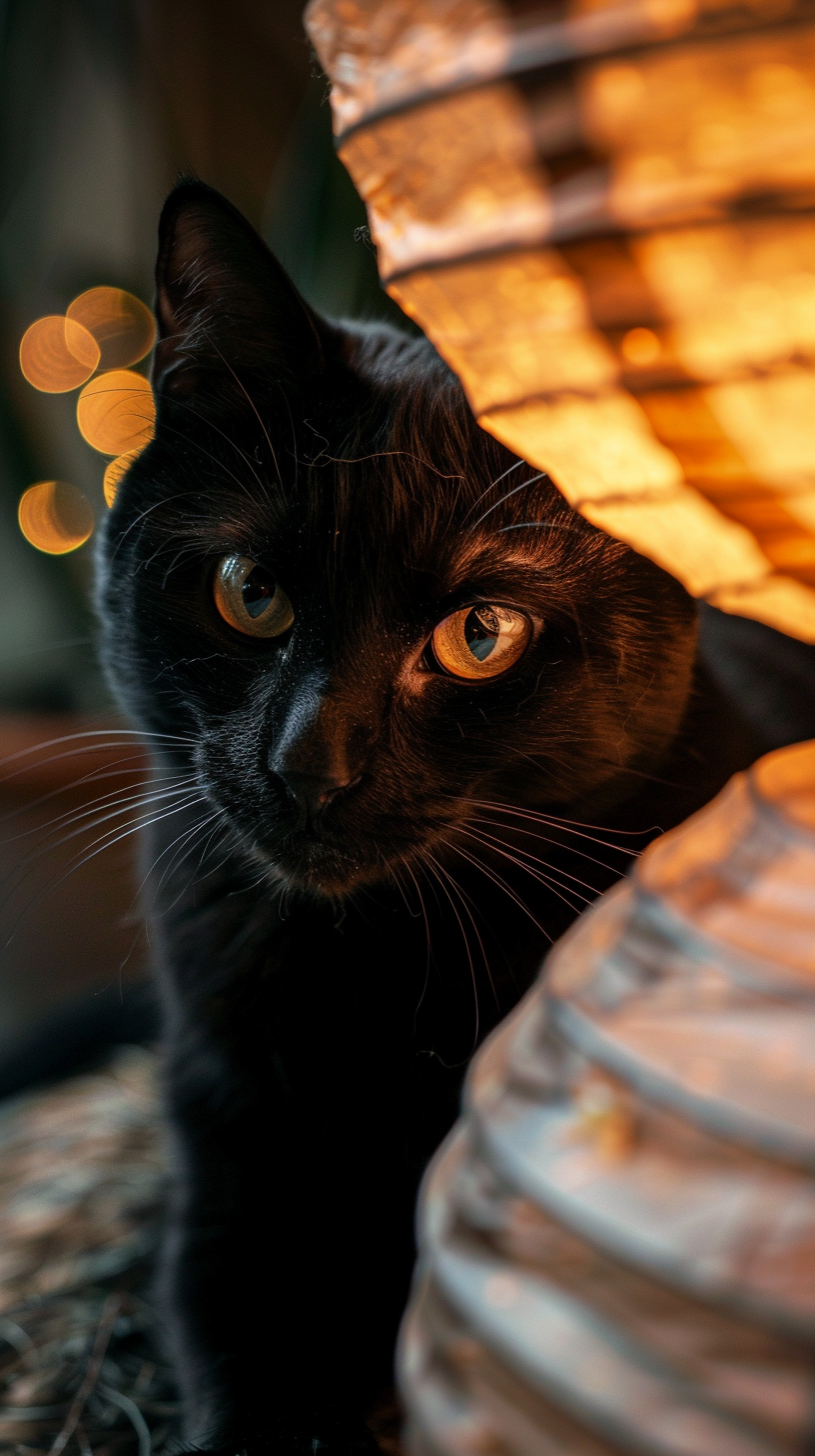 fond d'écran Chat noir iphone 16 plus gratuit