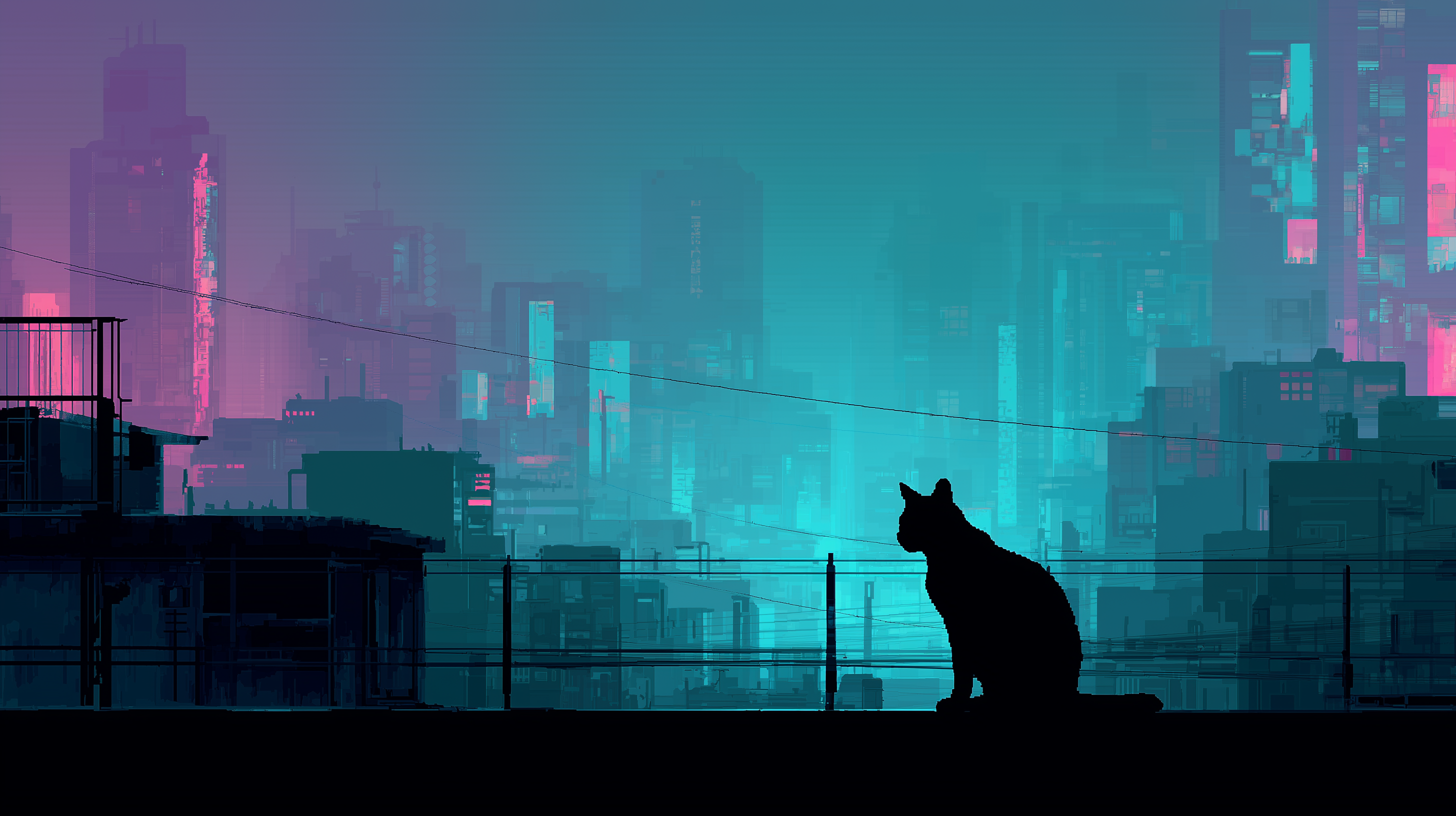 fond d'écran Chat noir pc windows 11 téléchargement gratuit