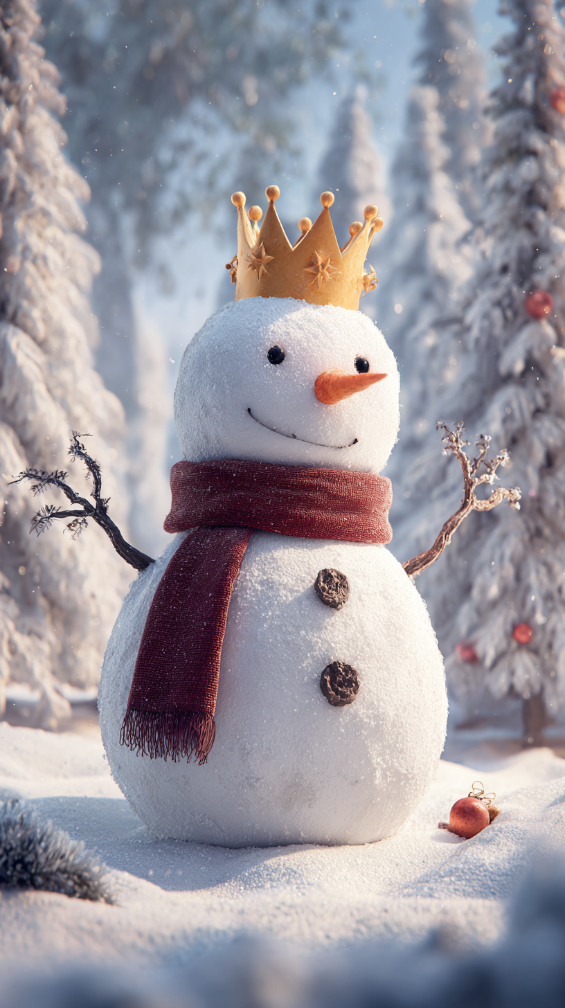 fond d'écran Bonhomme de neige iphone 16 pro max gratuit
