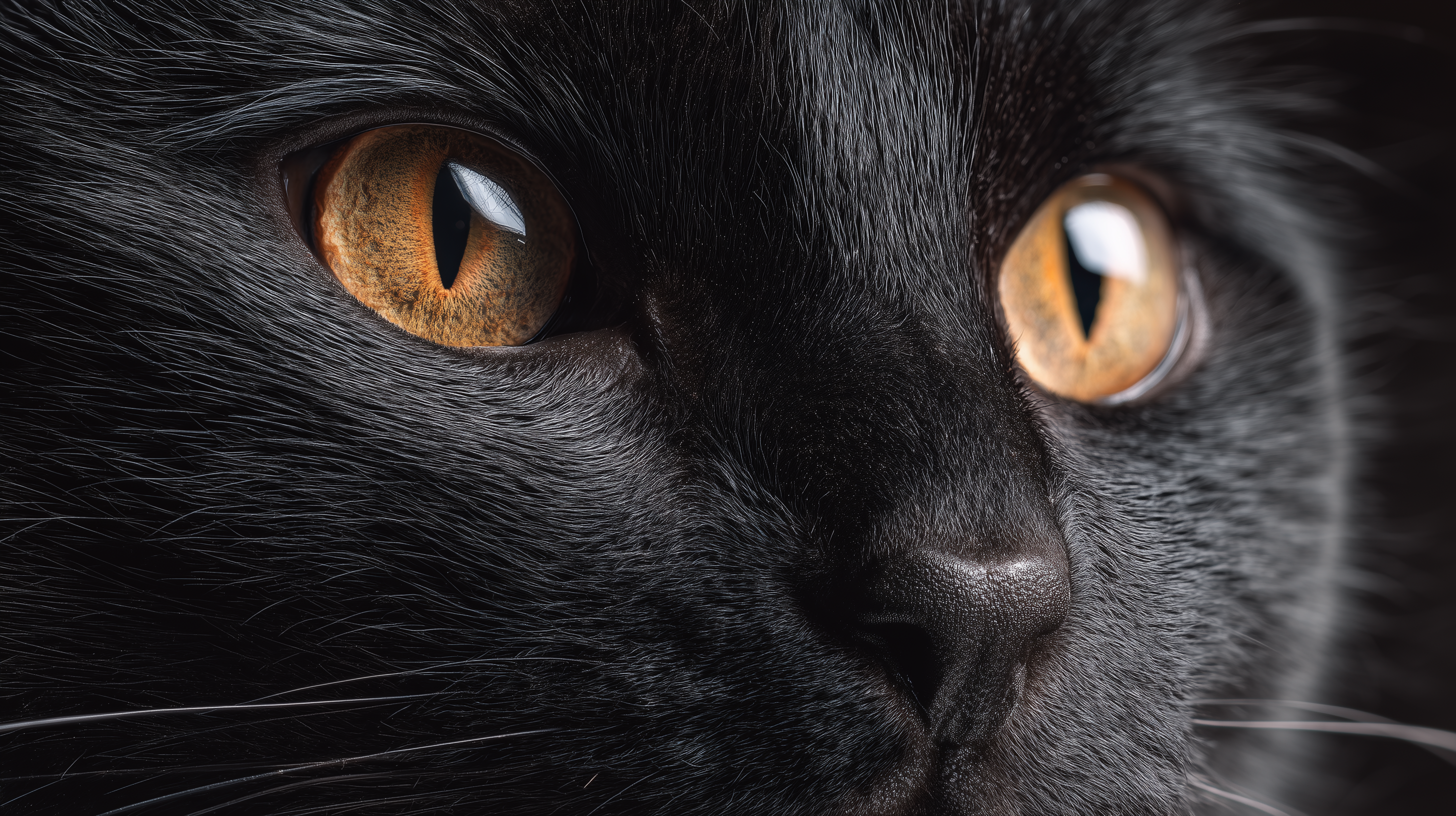 fond d'écran Chat noir 3840x1080 téléchargement gratuit