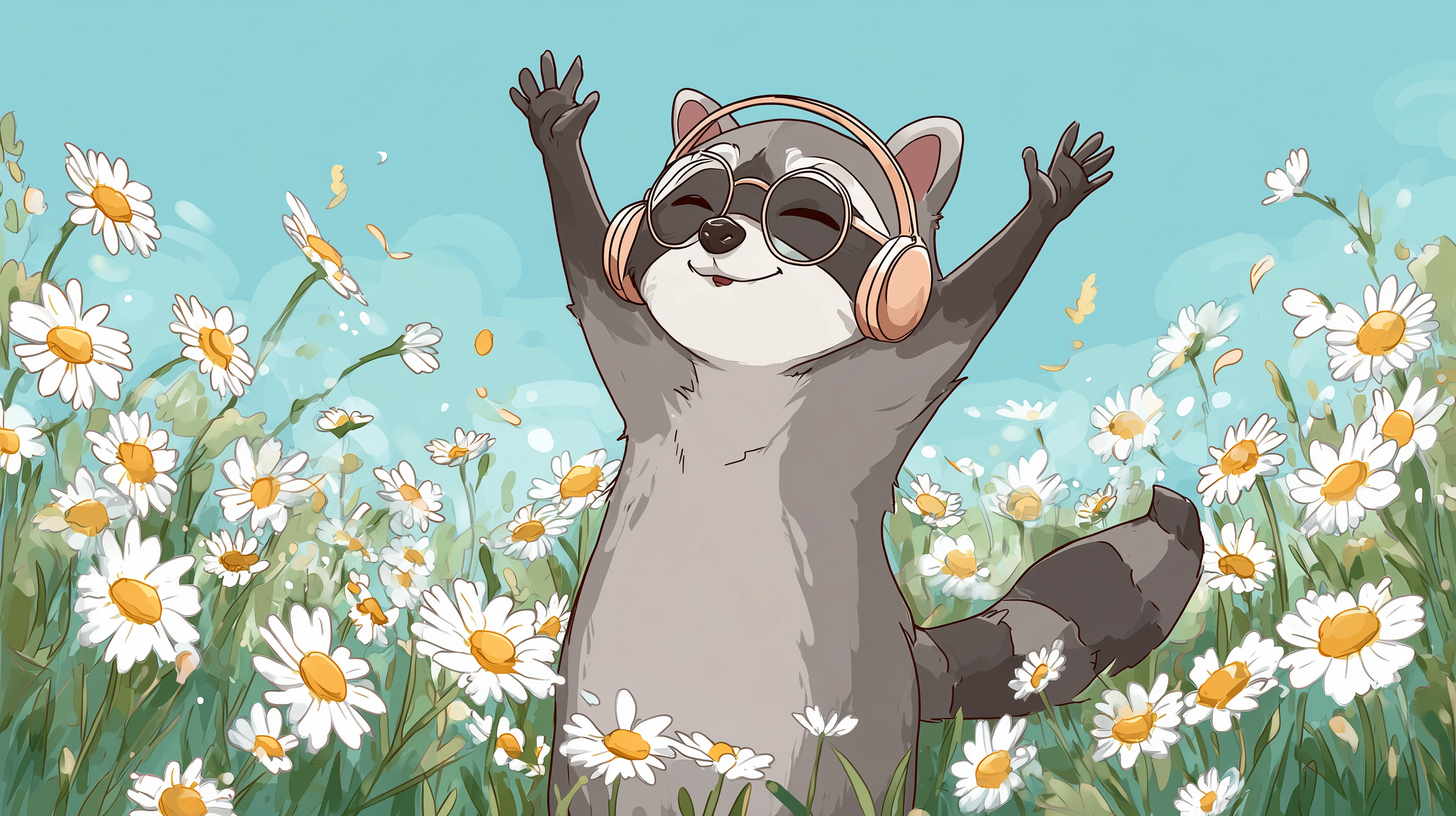 fond d'écran Raton laveur ultrawide 3440x1440 téléchargement gratuit