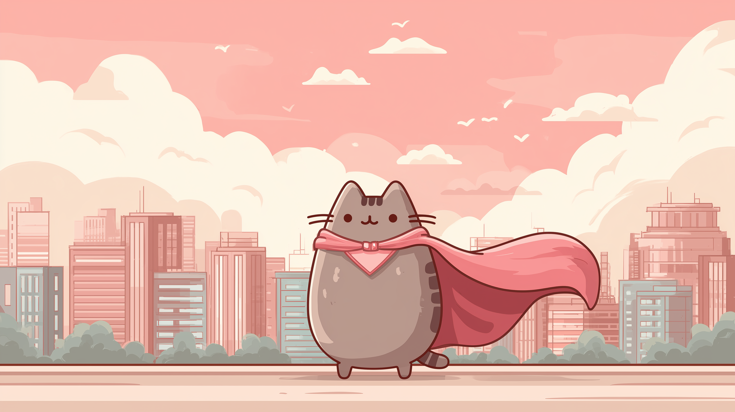 fond d'écran Pusheen 2560x1080 téléchargement gratuit