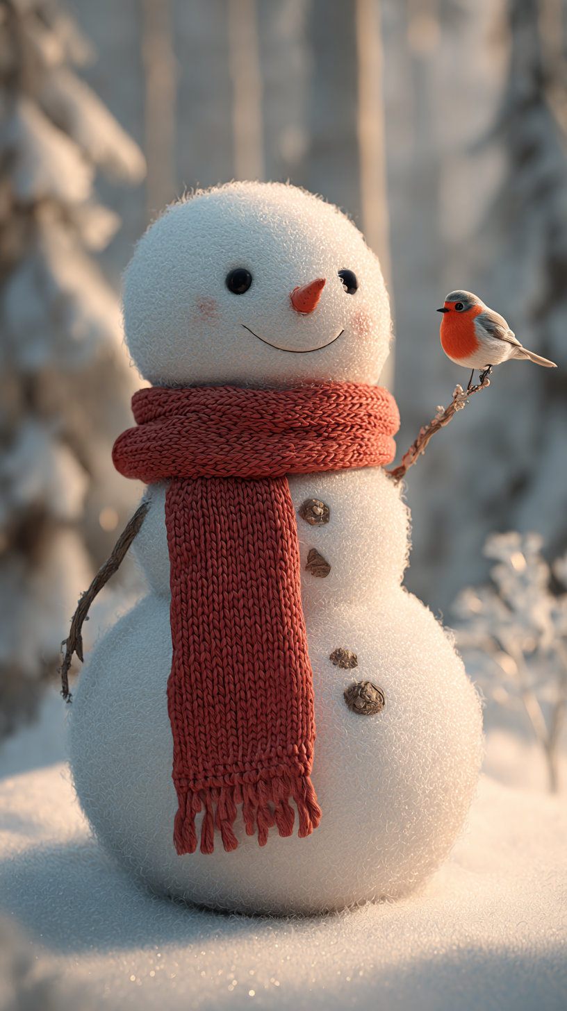 fond d'écran Bonhomme de neige iphone 15 gratuit