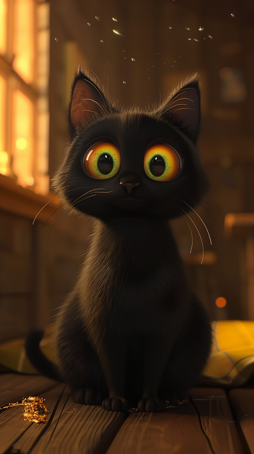 fond d'écran Chat noir 4k iphone gratuit
