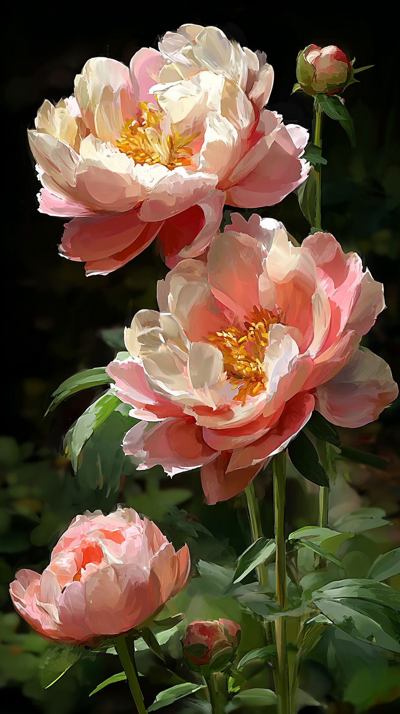 fond d'écran Pivoines pour téléphone gratuit