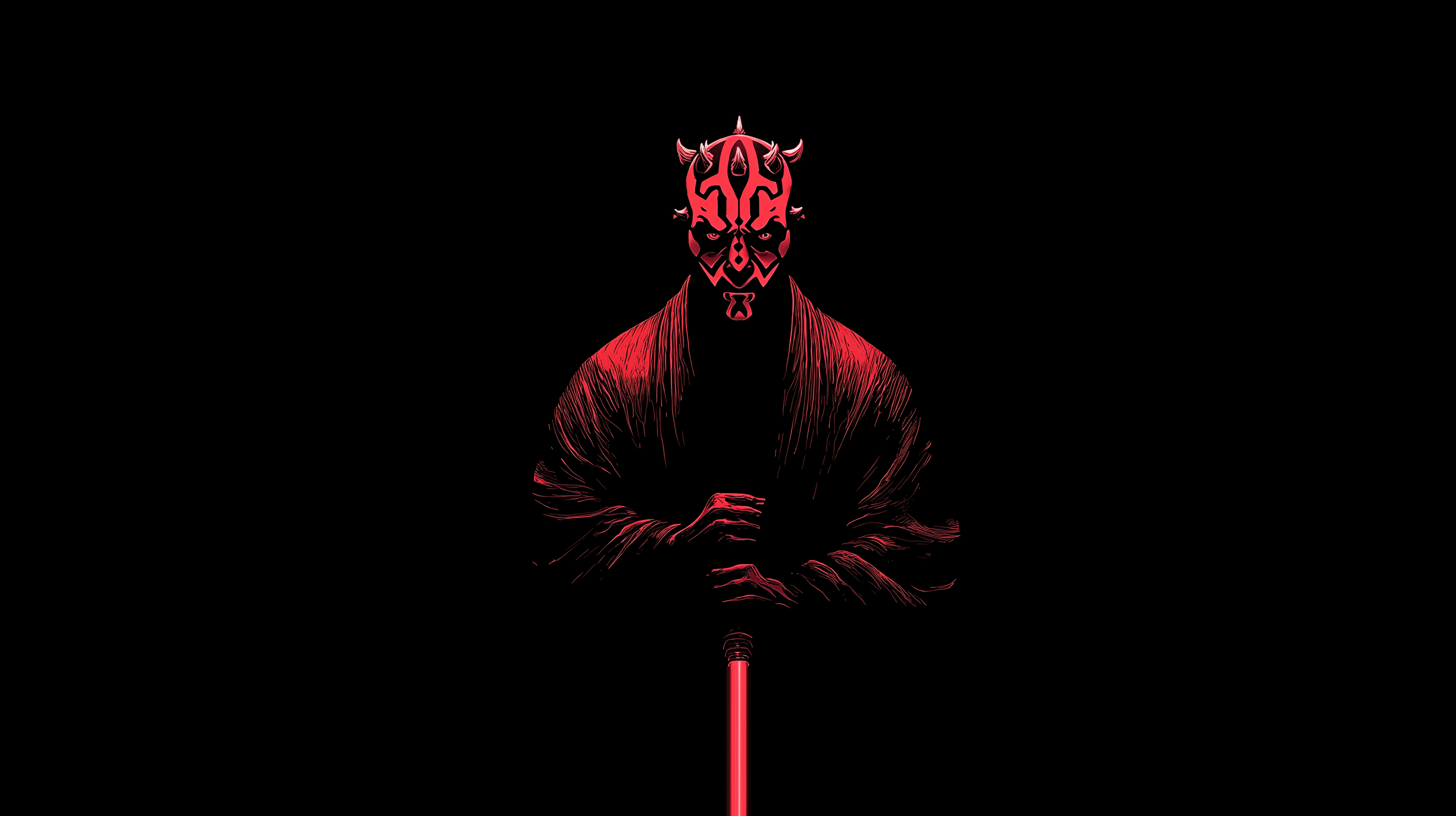 fond d'écran Darth Maul 16:9 4k téléchargement gratuit