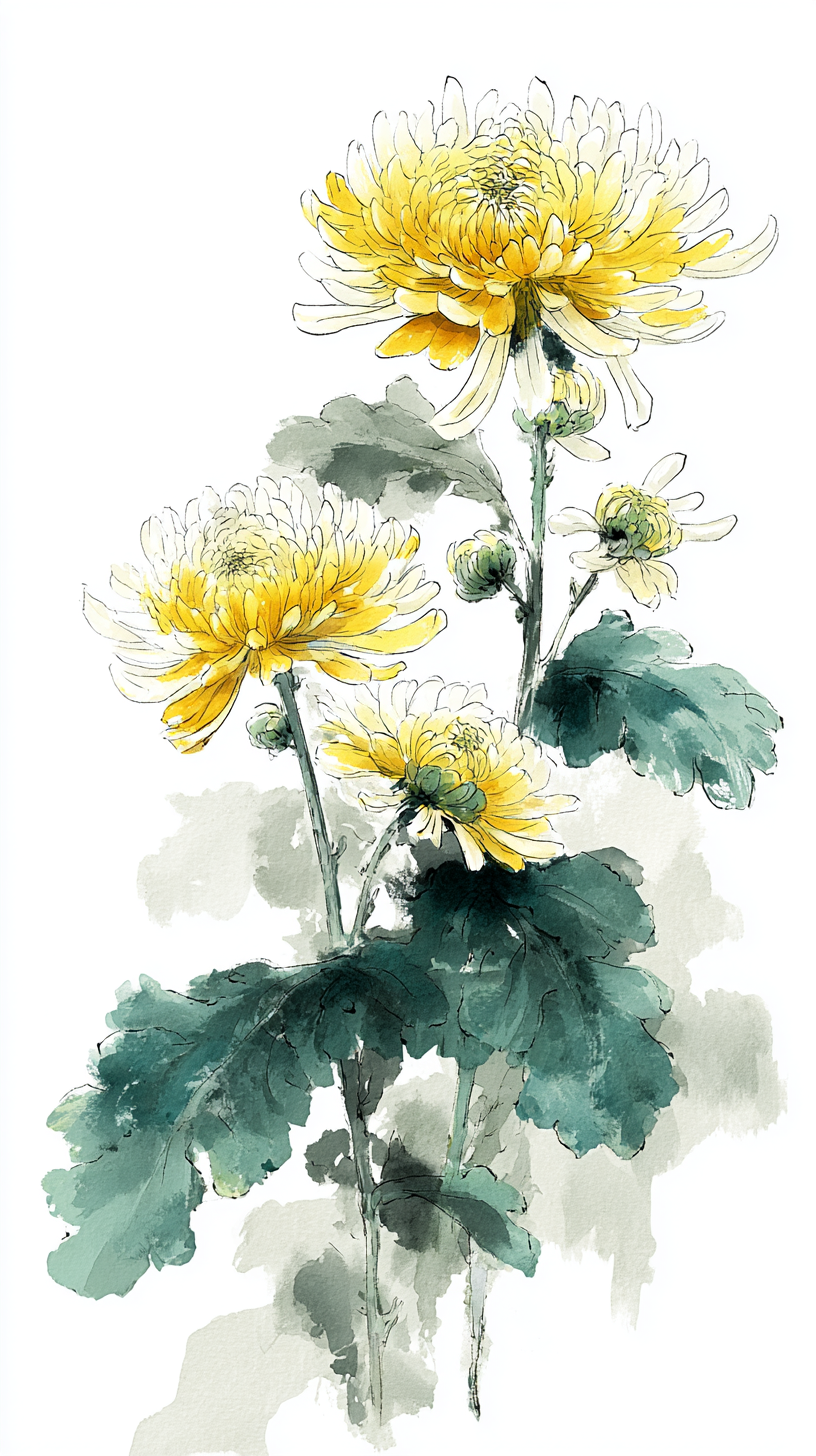 fond d'écran Chrysanthemum iphone 15 pro gratuit