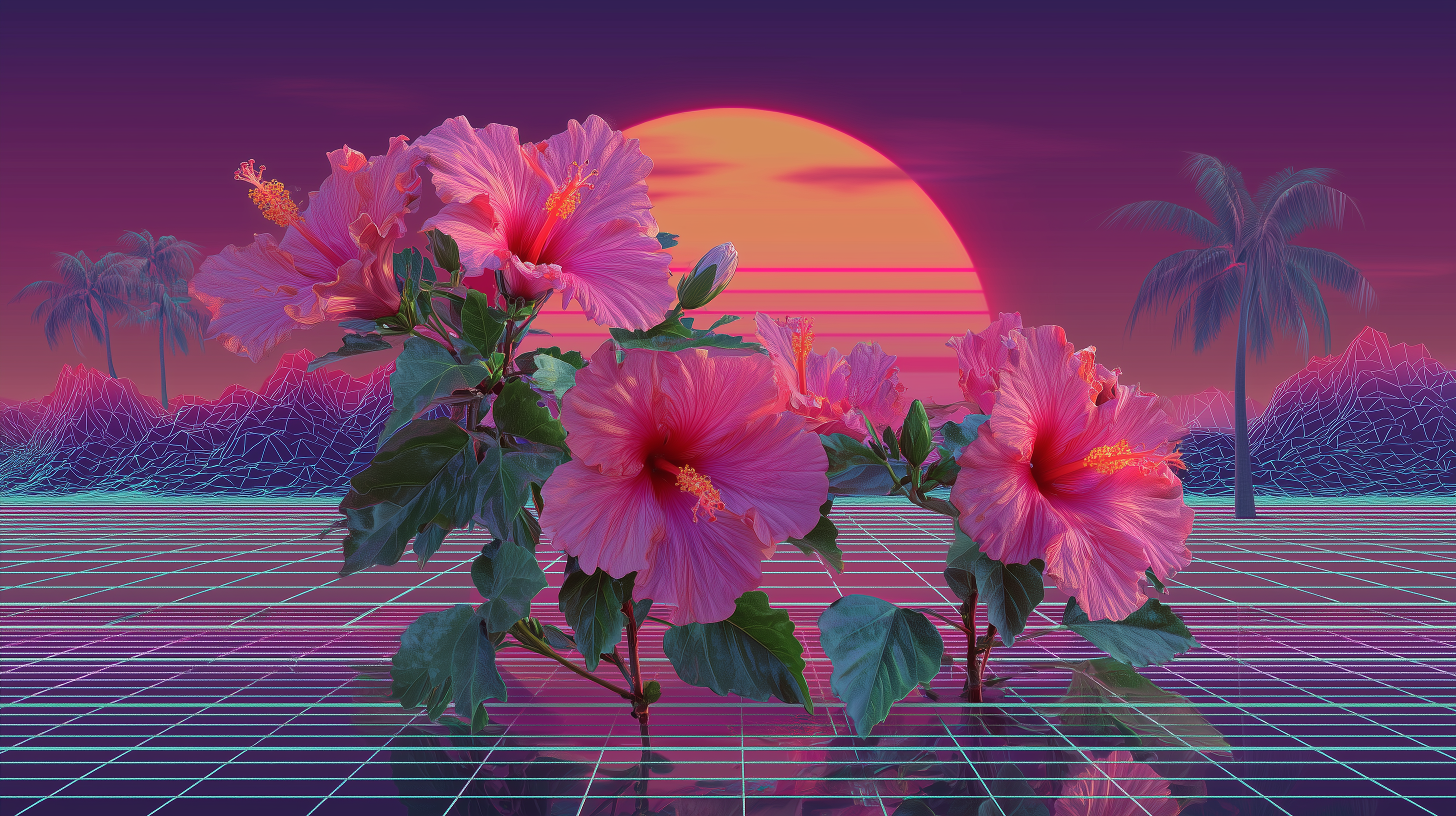 fond d'écran Hibiscus 4k 2560x1440 téléchargement gratuit
