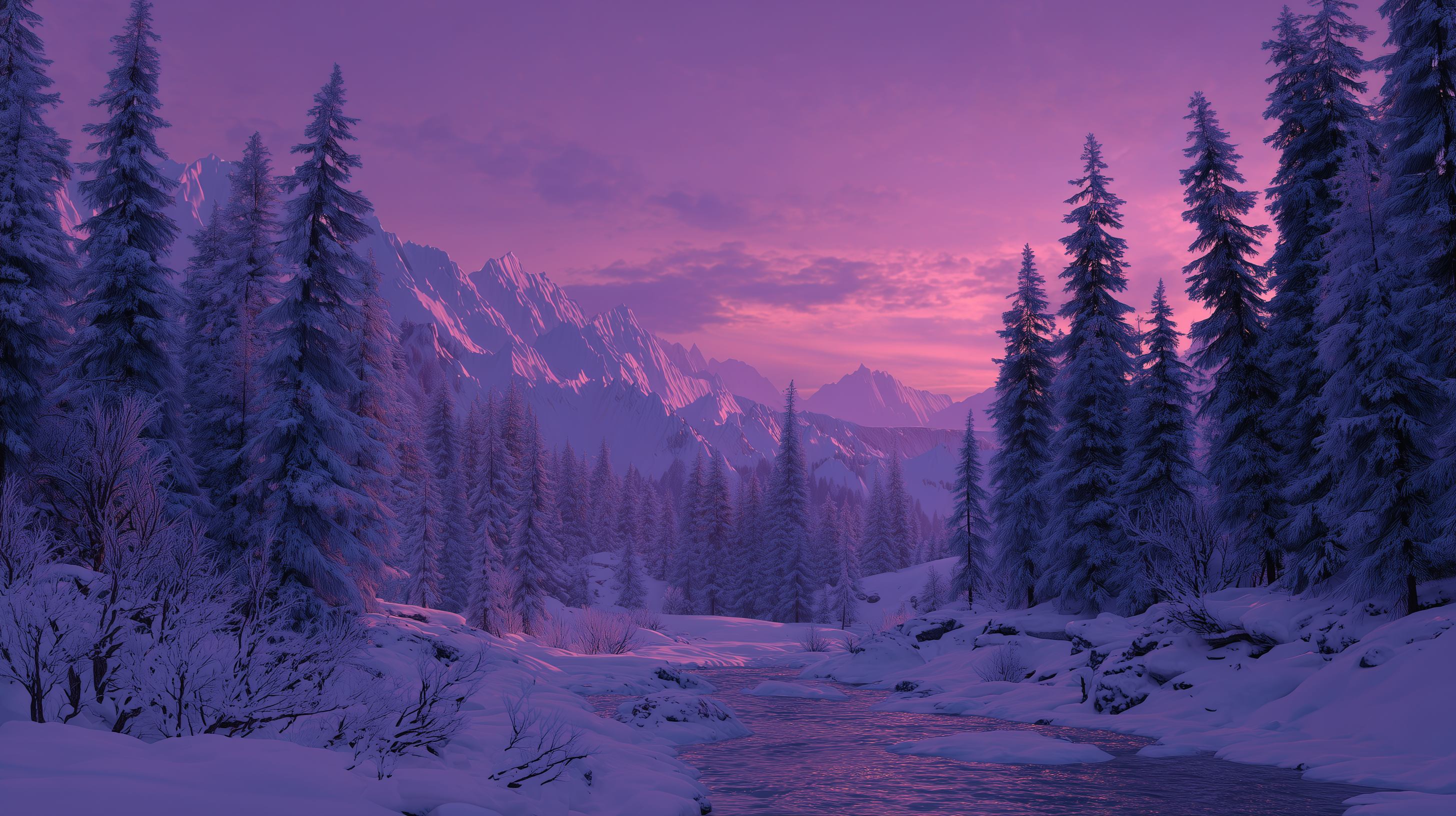 fond d'écran Hiver 8k pc téléchargement gratuit