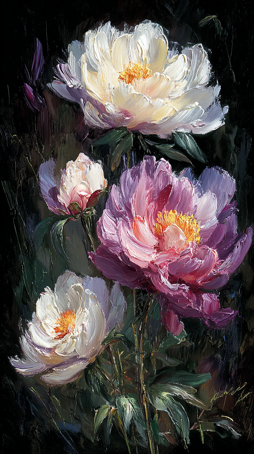 fond d'écran Pivoines android gratuit sans filigrane