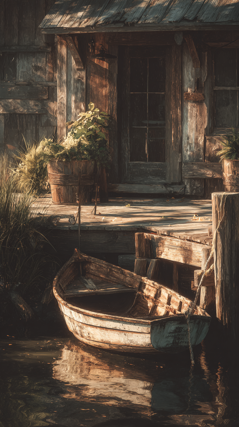 fond d'écran Bateau en bois de téléphone gratuit