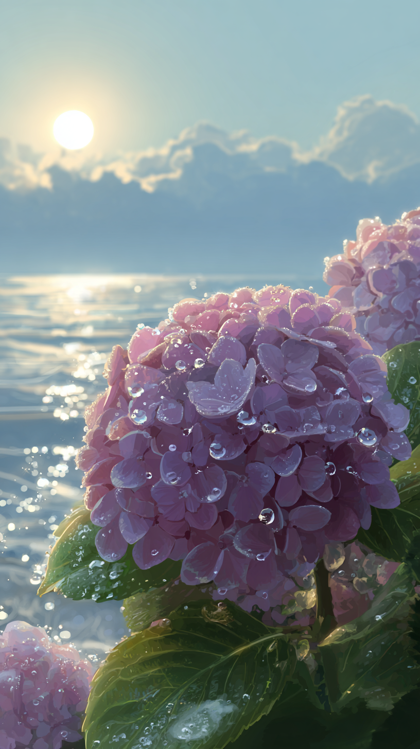 fond d'écran Hortensias iphone 15 télécharger gratuit