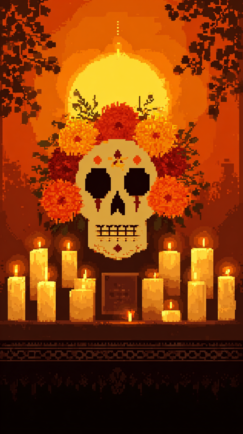 fond d'écran Jour des morts iphone 15 gratuit
