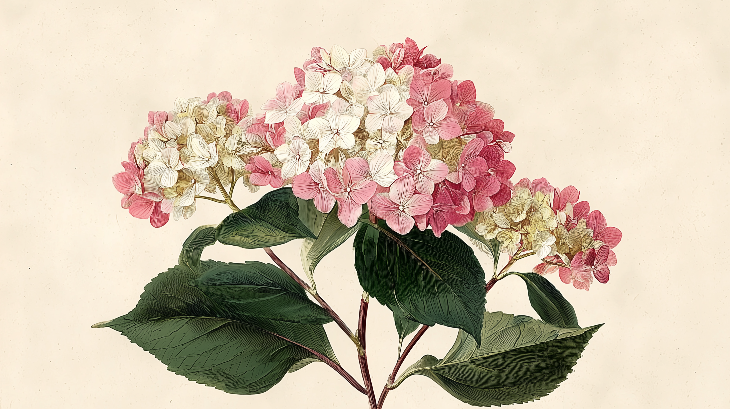 fond d'écran Hortensias 3840x1440 téléchargement gratuit