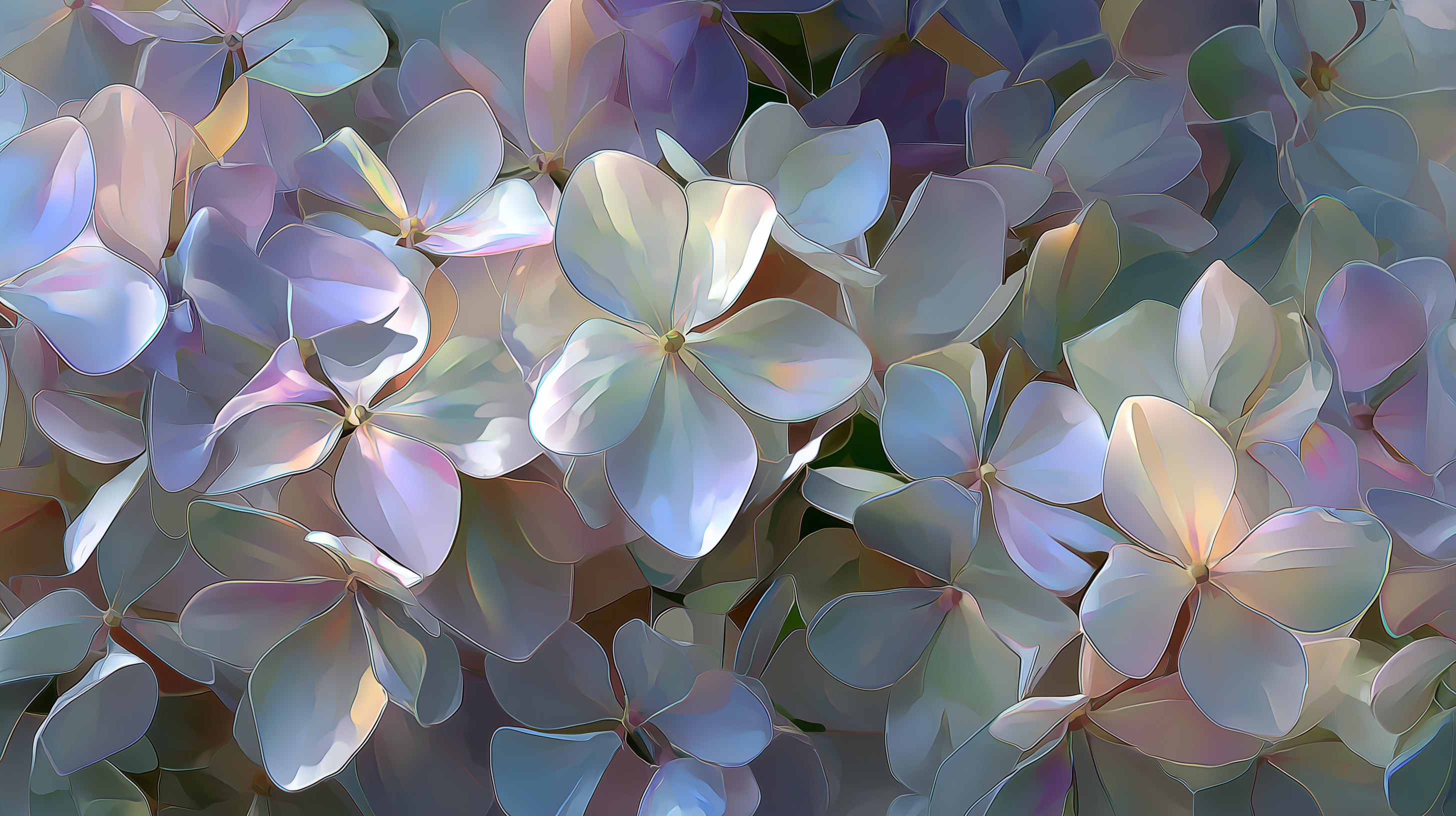 fond d'écran Hortensias ultrawide 2560x1080 téléchargement gratuit