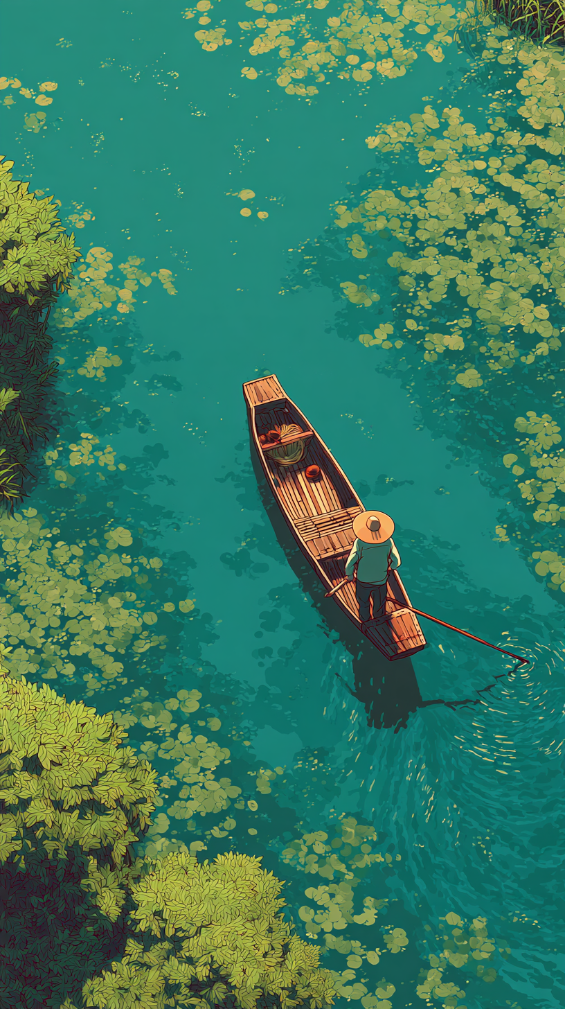 fond d'écran Bateau en bois téléphone Huawei gratuit