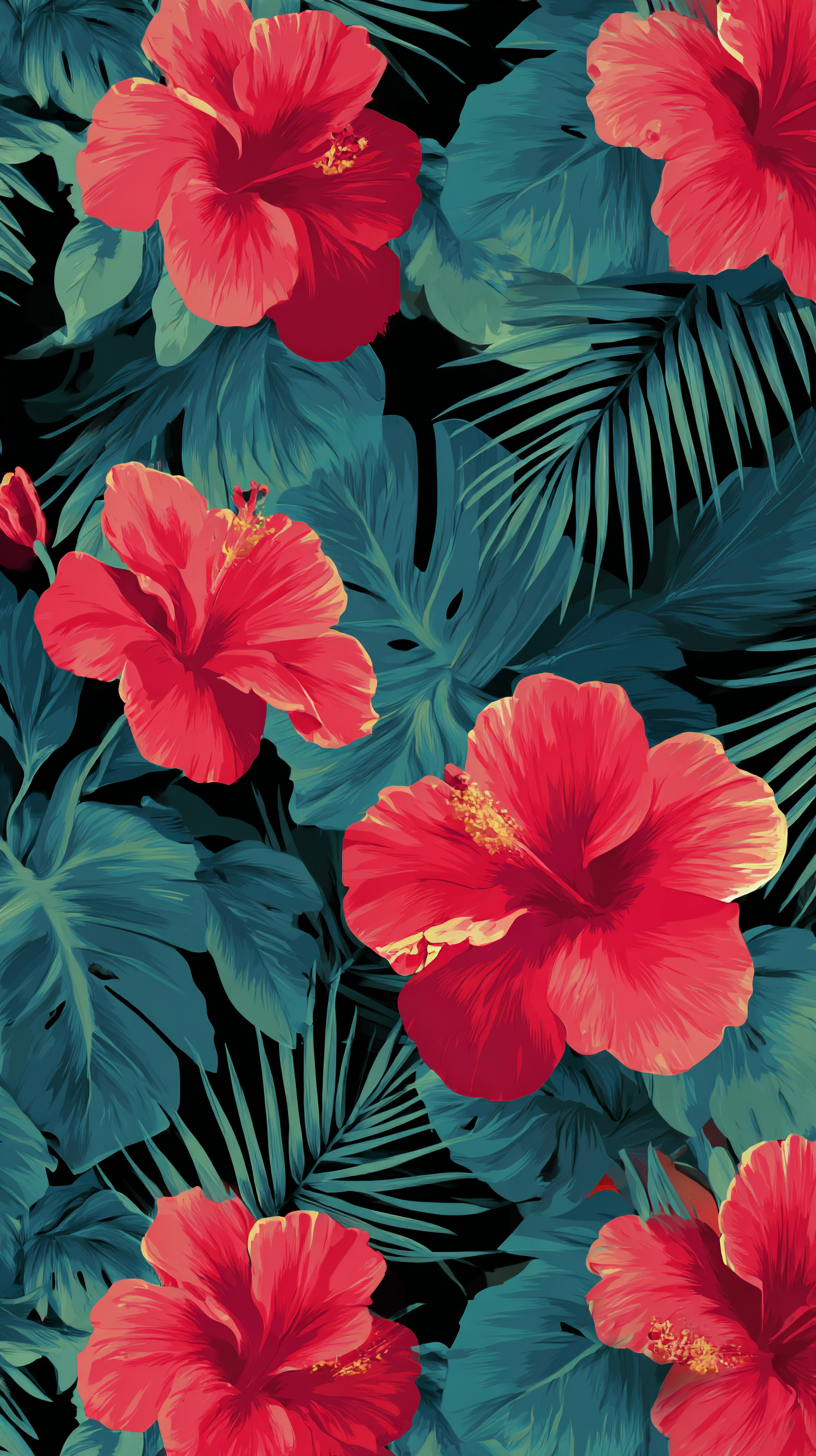 fond d'écran Hibiscus iphone 13 télécharger gratuit