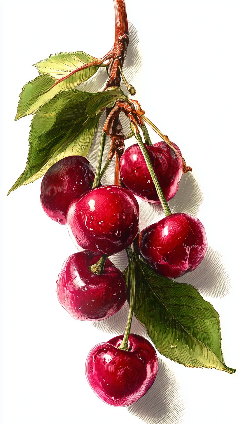 fond d'écran Cerise iphone 15 4k télécharger gratuit