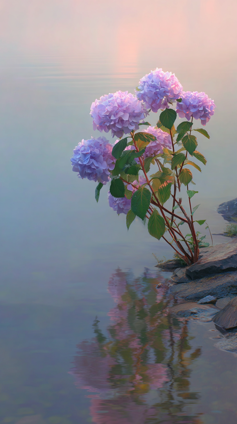 fond d'écran Hortensias android 4k gratuit