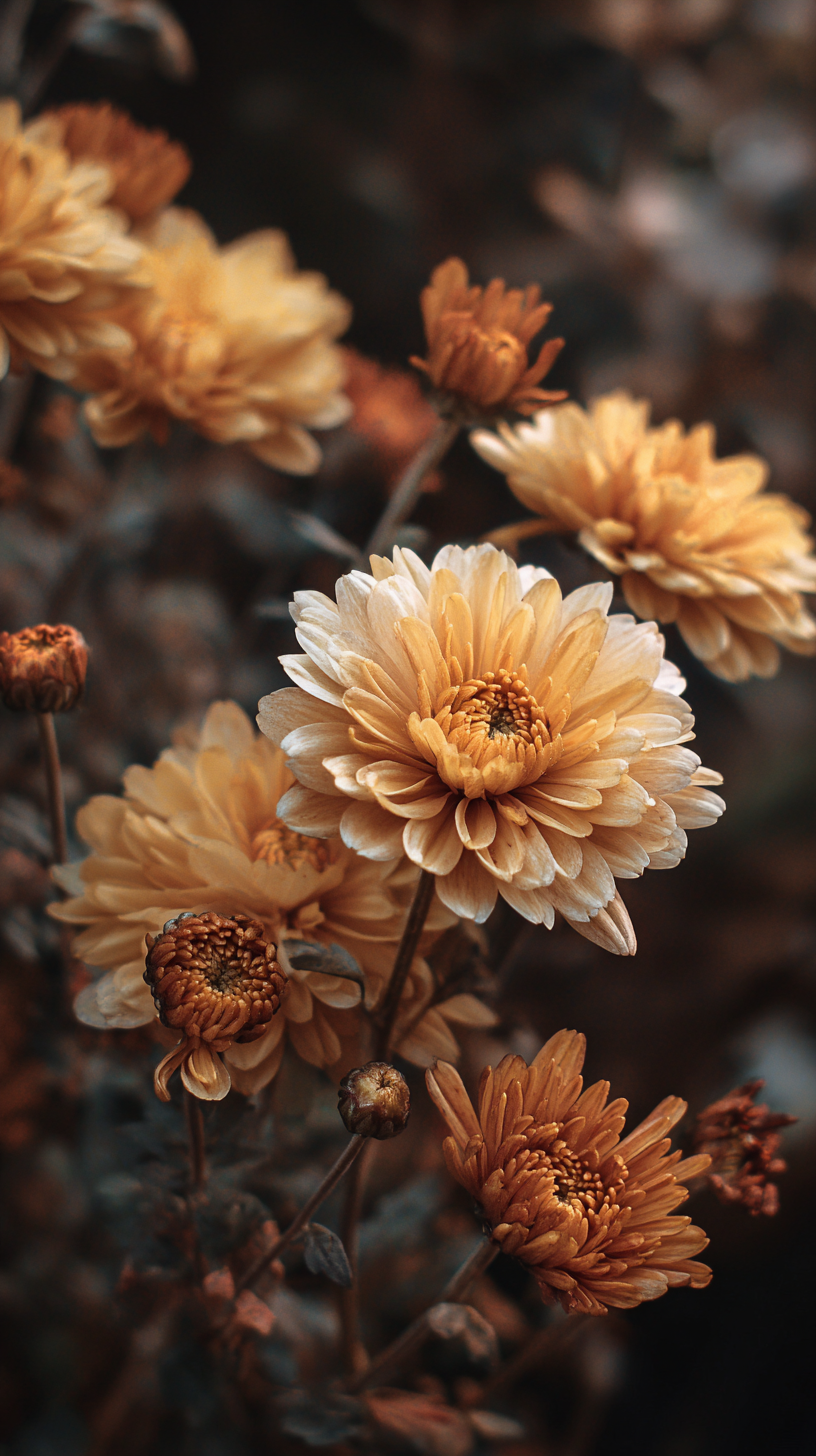 fond d'écran Chrysanthemum iphone 15 pro gratuit