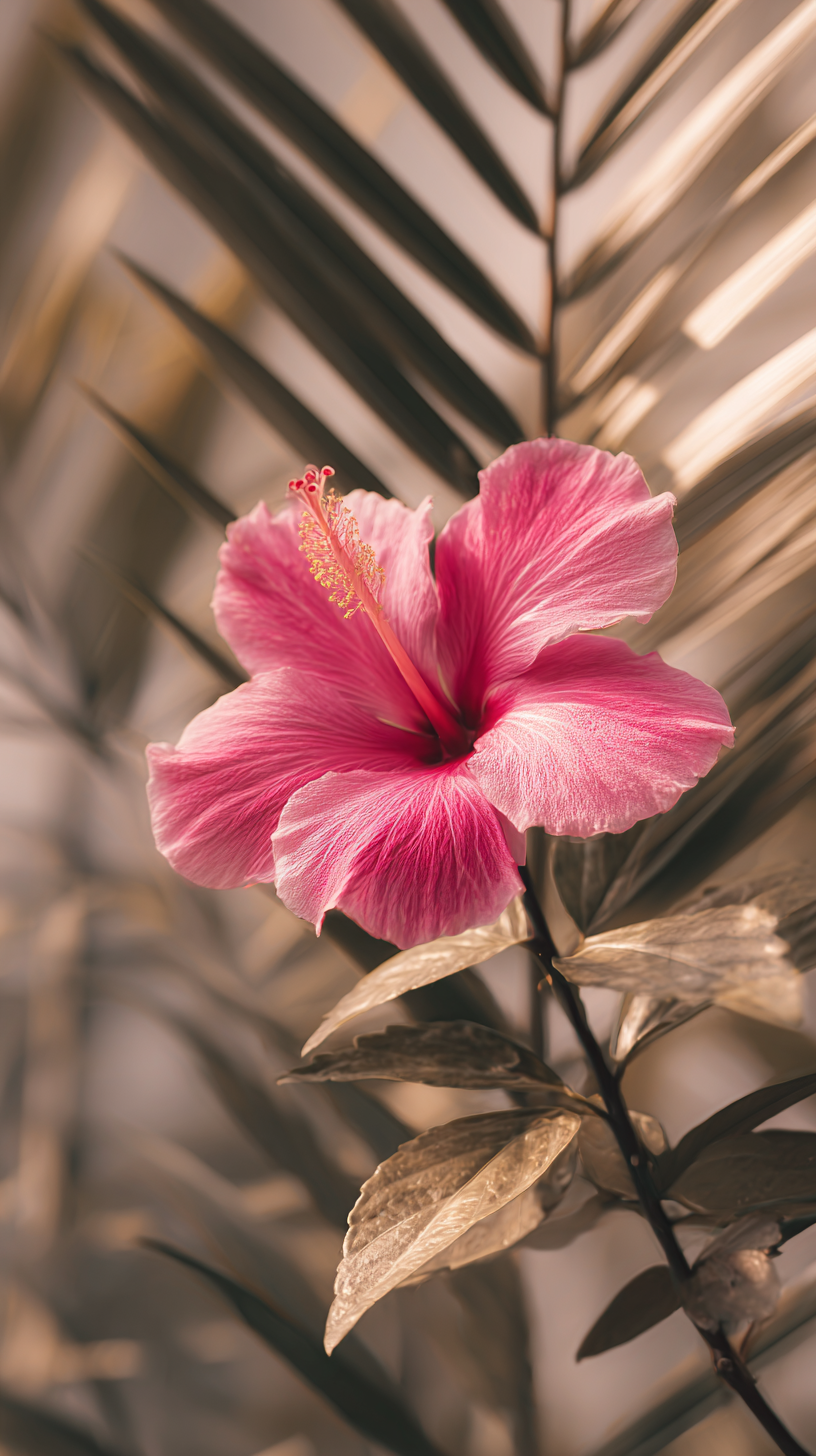 fond d'écran Hibiscus iphone 15 pro max 4k gratuit