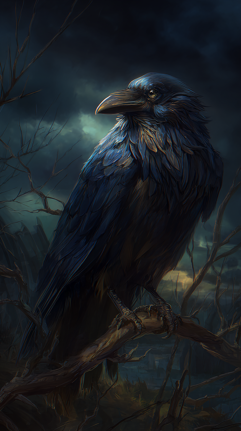 fond d'écran Corbeau iphone 15 pro gratuit