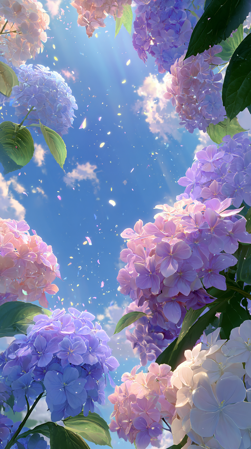 fond d'écran Hortensias android télécharger gratuit