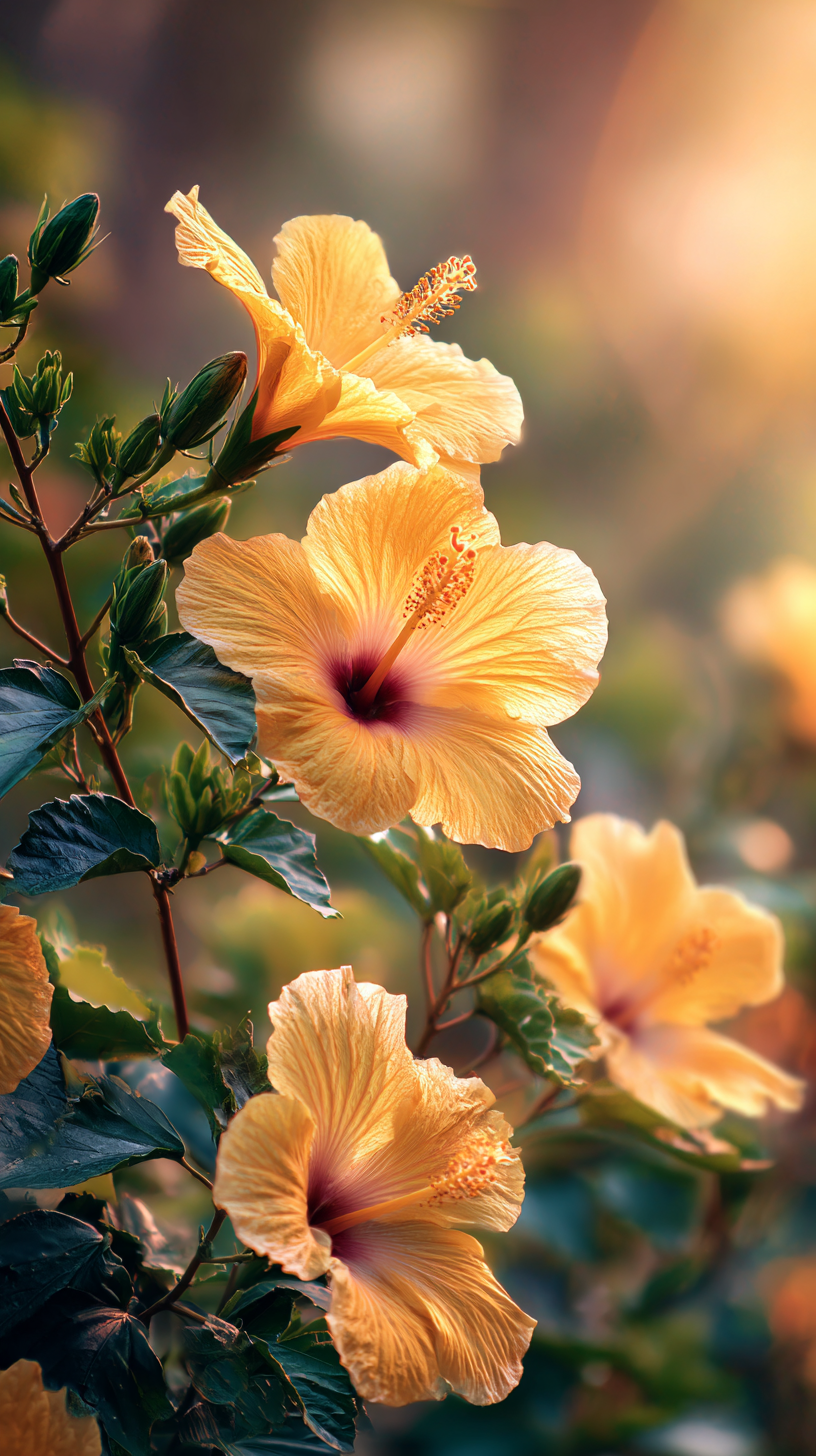 fond d'écran Hibiscus téléphone 4k télécharger gratuit