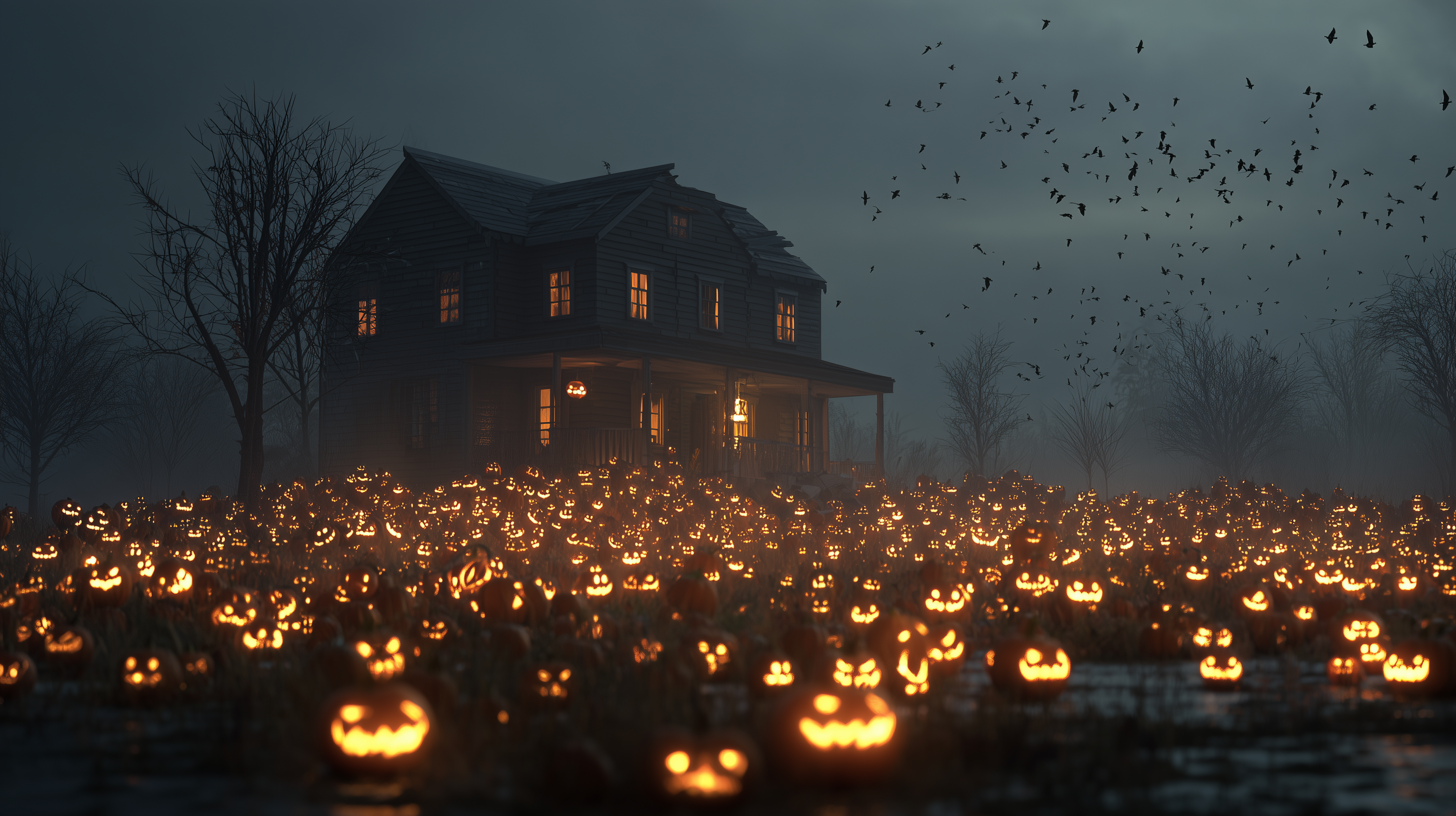fond d'écran Maison hantée 3840x1080 téléchargement gratuit