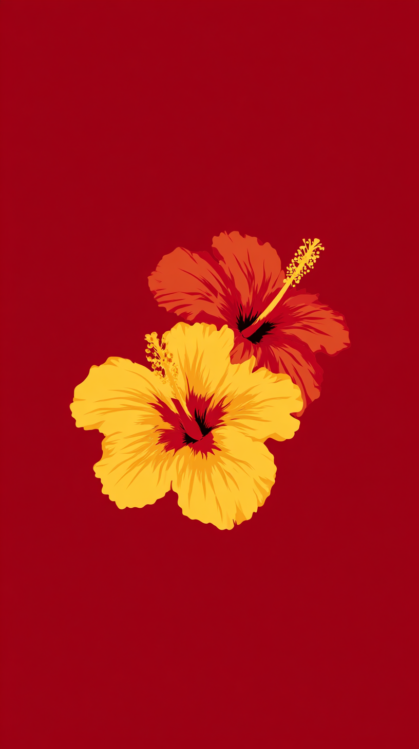 fond d'écran Hibiscus iphone 15 4k télécharger gratuit
