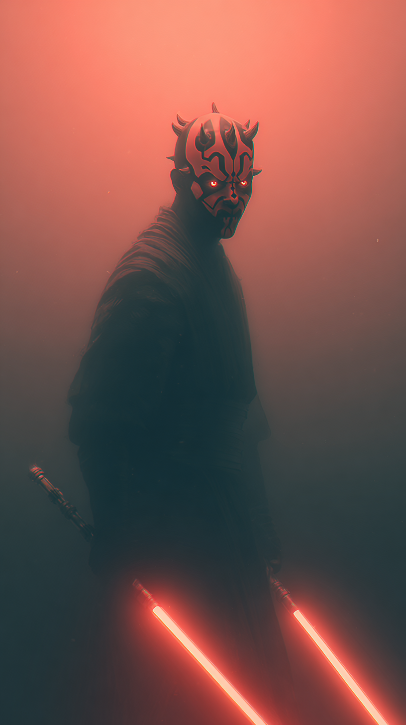 fond d'écran Darth Maul iphone 15 pro télécharger gratuit