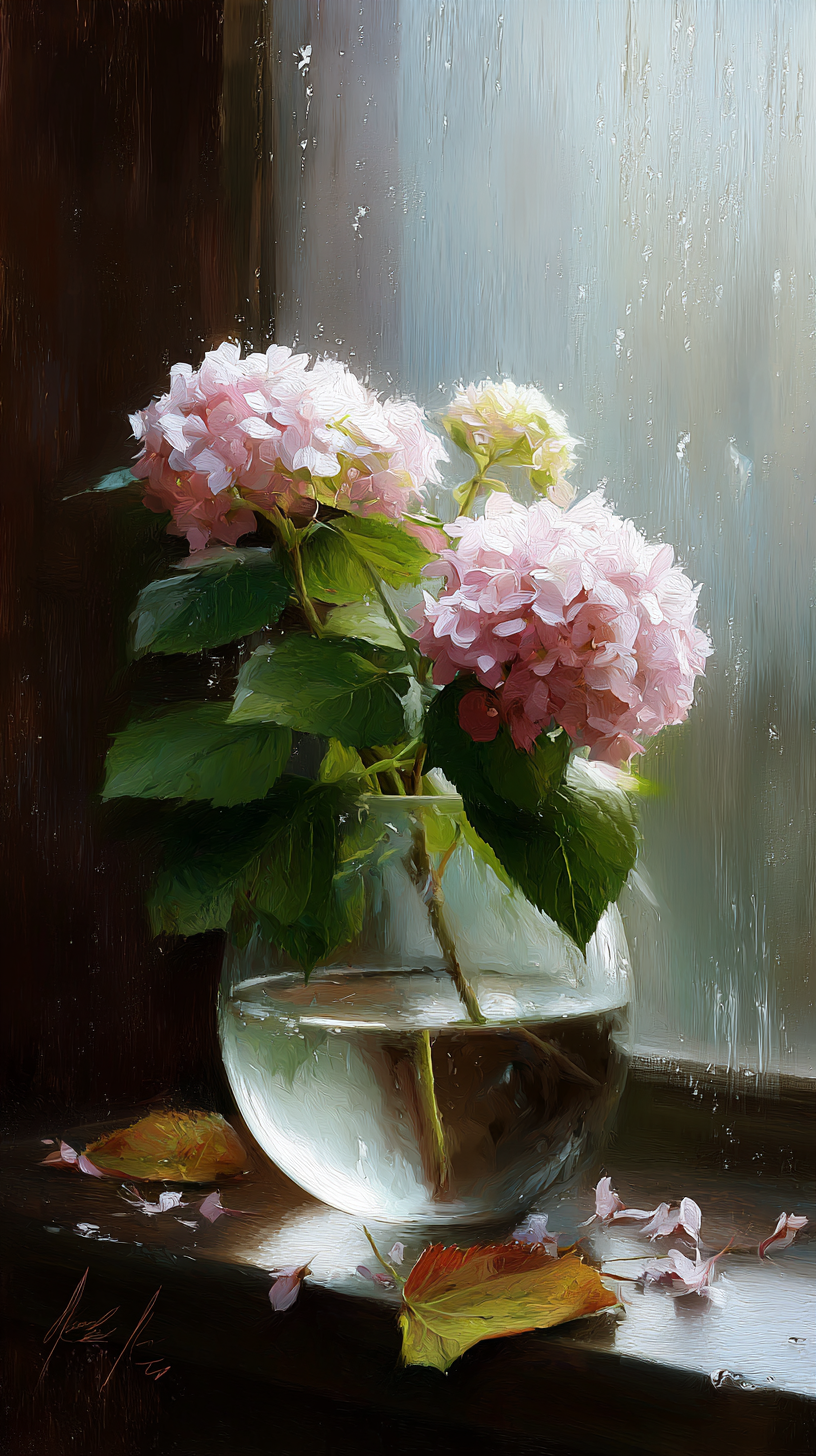 iphone fond d'écran Hortensias gratuit