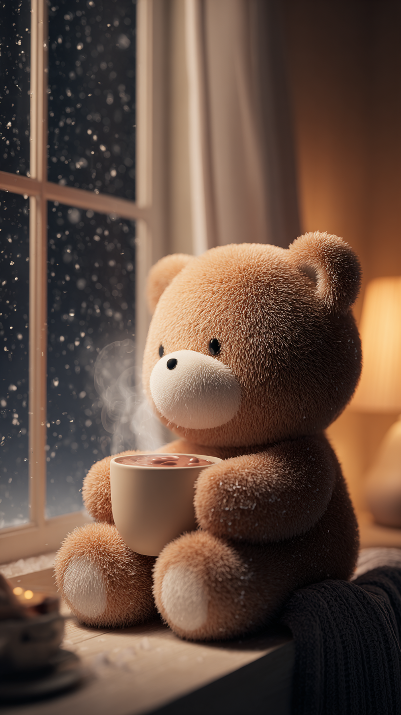 fond d'écran Ours en peluche iphone 16 pro max gratuit