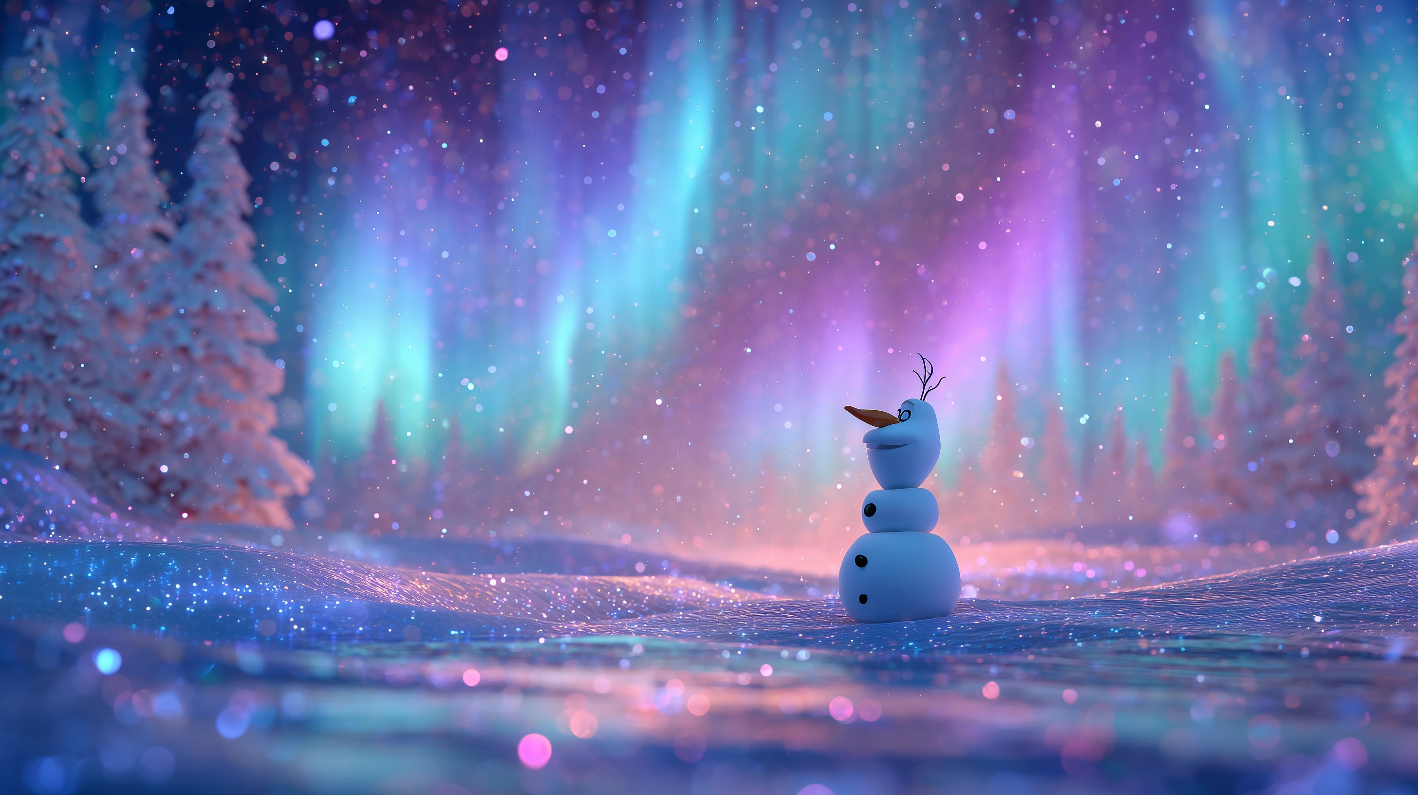 fond d'écran Bonhomme de neige updated 3840x1440 téléchargement gratuit