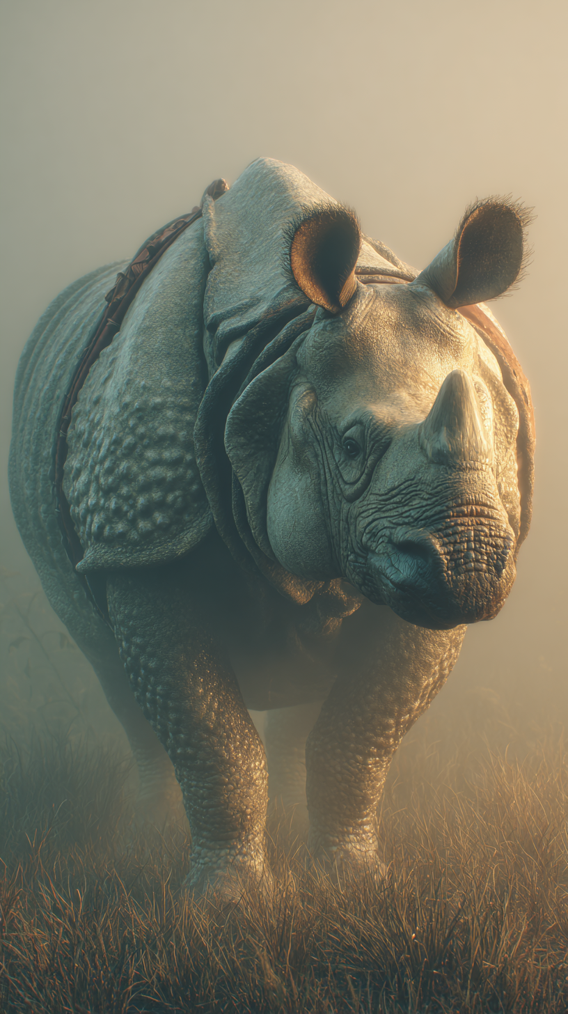 fond d'écran Rhinoceros iphone 15 pro max 4k télécharger gratuit
