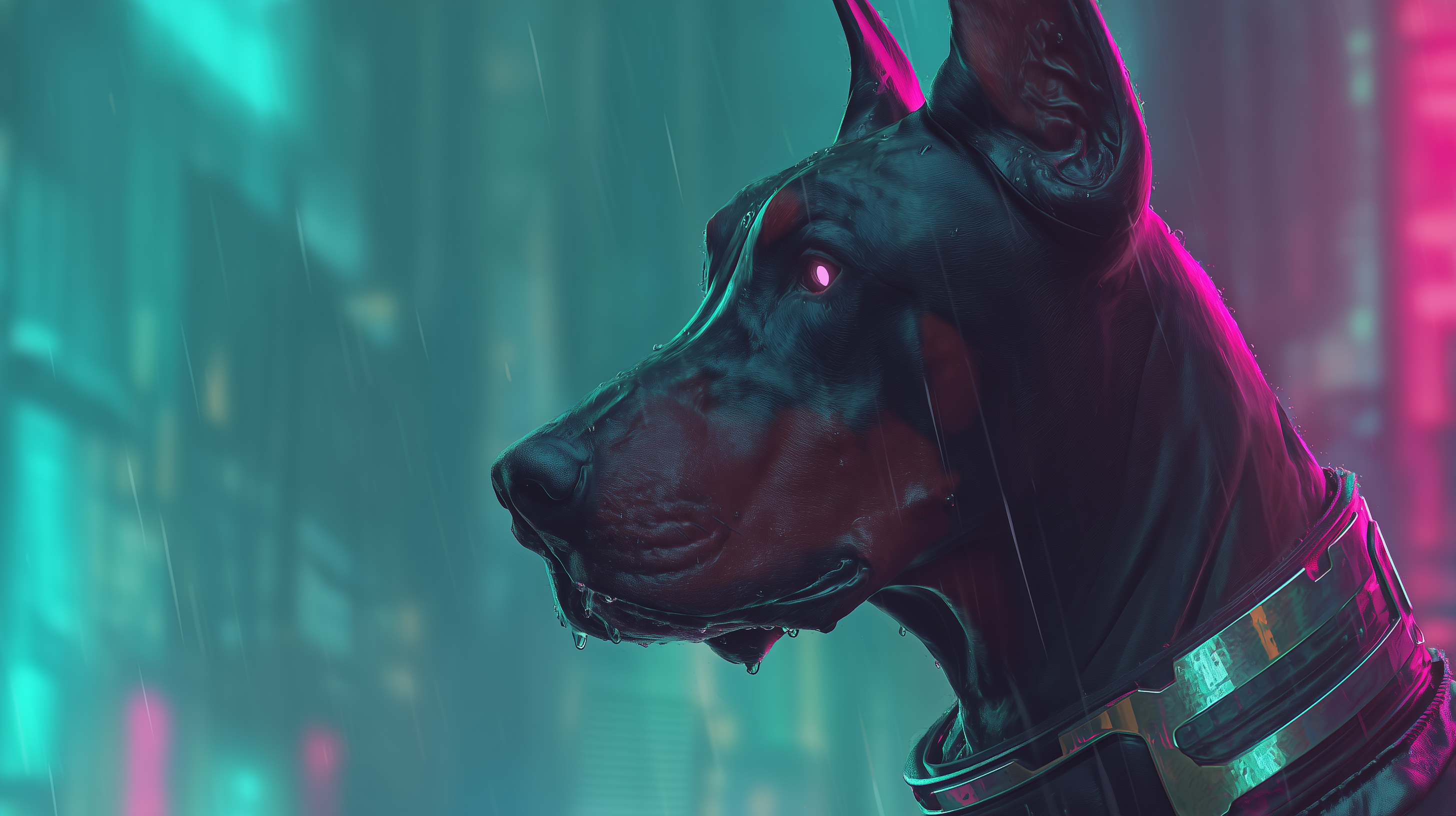 fond d'écran Doberman pc dell téléchargement gratuit